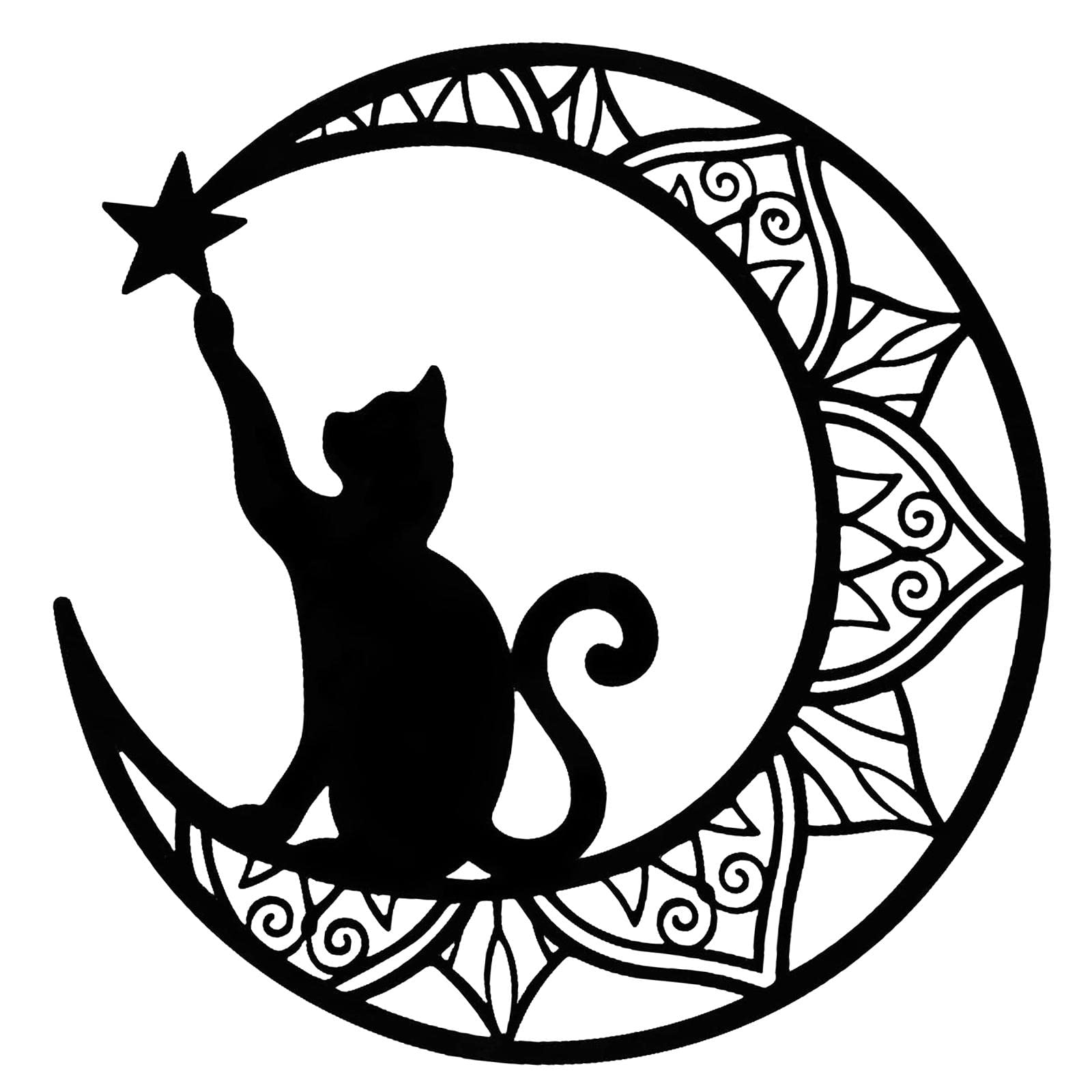 13" Metal Wall Decor Black Cat Silhouette for Balcony Indoor Outdoor Porch Stylec-image-40