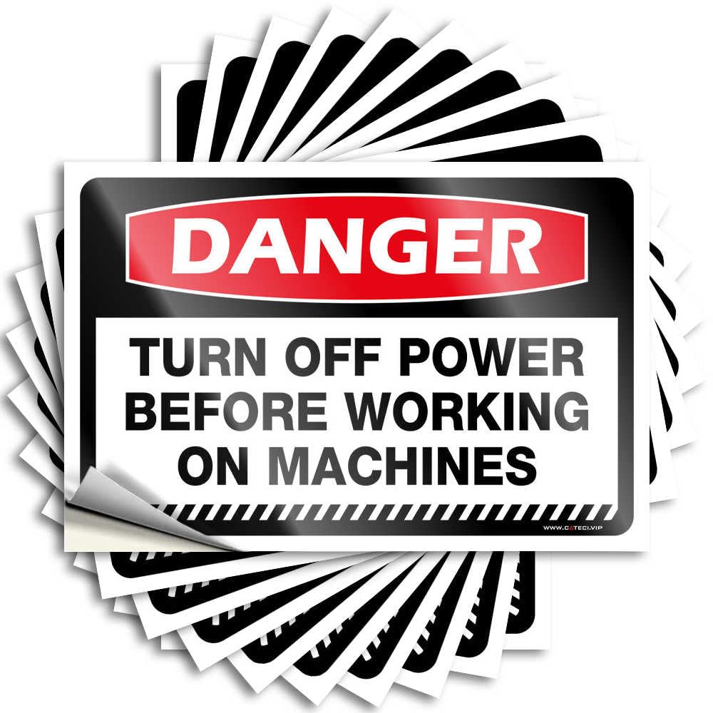 Fzfn Men's Colour Lake Accent Tattoo - Danger Turn Off Power Before Working On Machines Removable Decal Wall Easy Peel For (6X9cm)