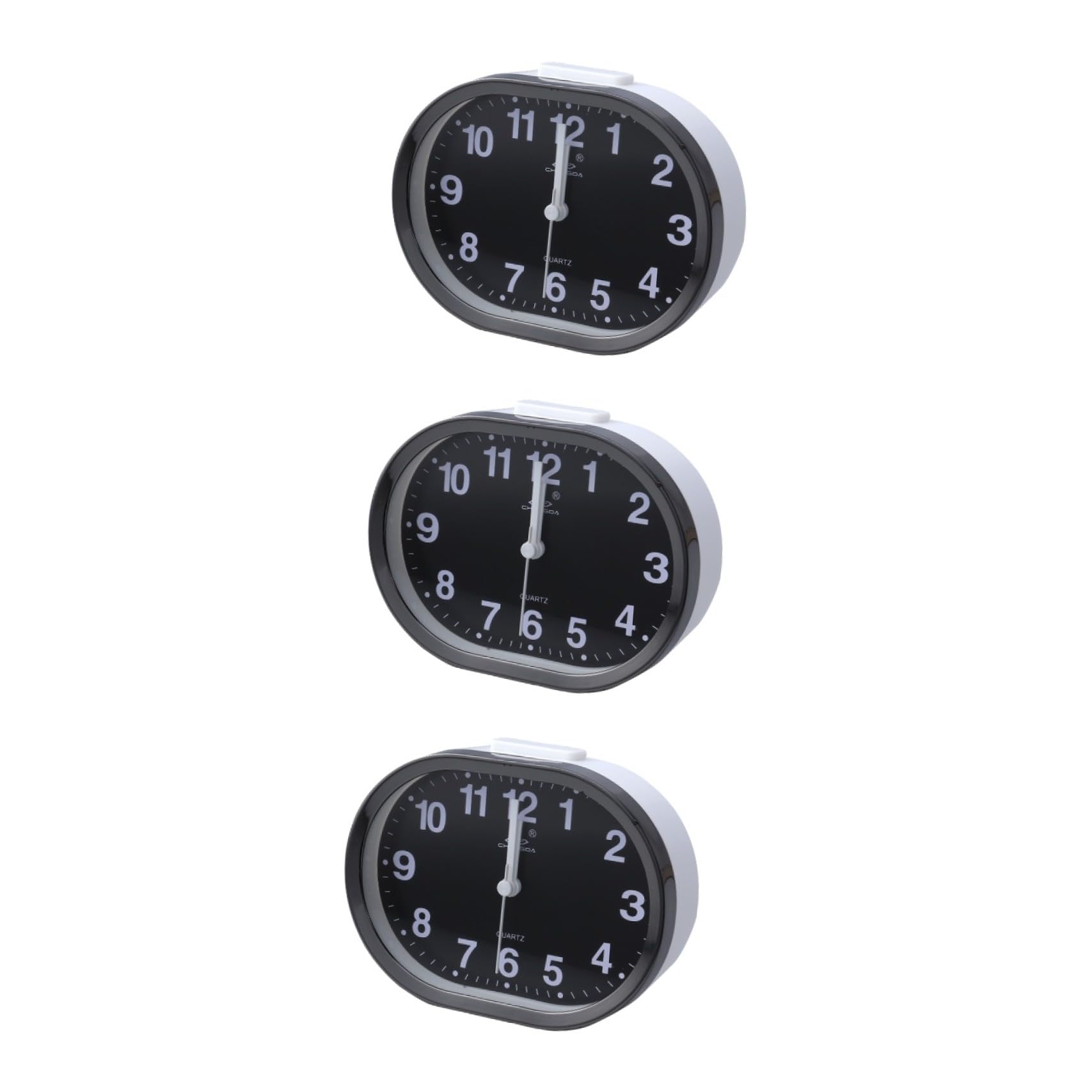 TOPBATHY 3piezas Reloj De Alarma Infantil Electrónico Silencioso Diseño Ovalado Función De Repetición y Luz Despertador De Viaje para Niño Niña Color Aleatorio Negro