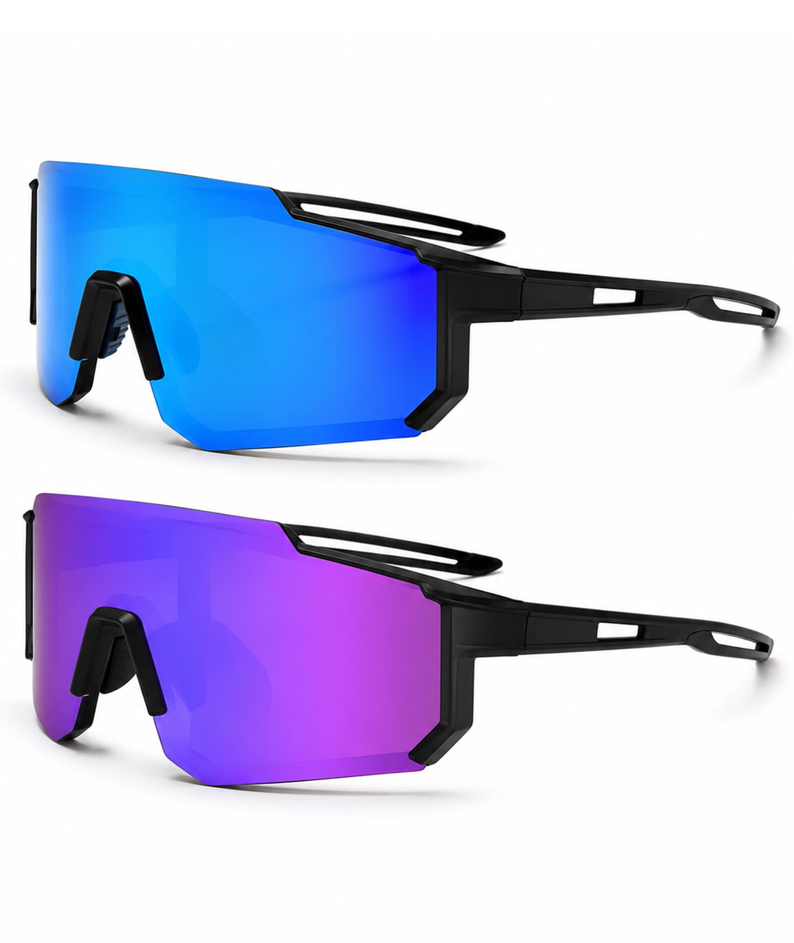 mittijoy 2PCS Polarized Glasses for Men, Goggles for Men Sunglasses, Outdoor Activities with Reduced Glare, Two Pairs Blue Mirror and Purple Mirror Lenses-picture-13