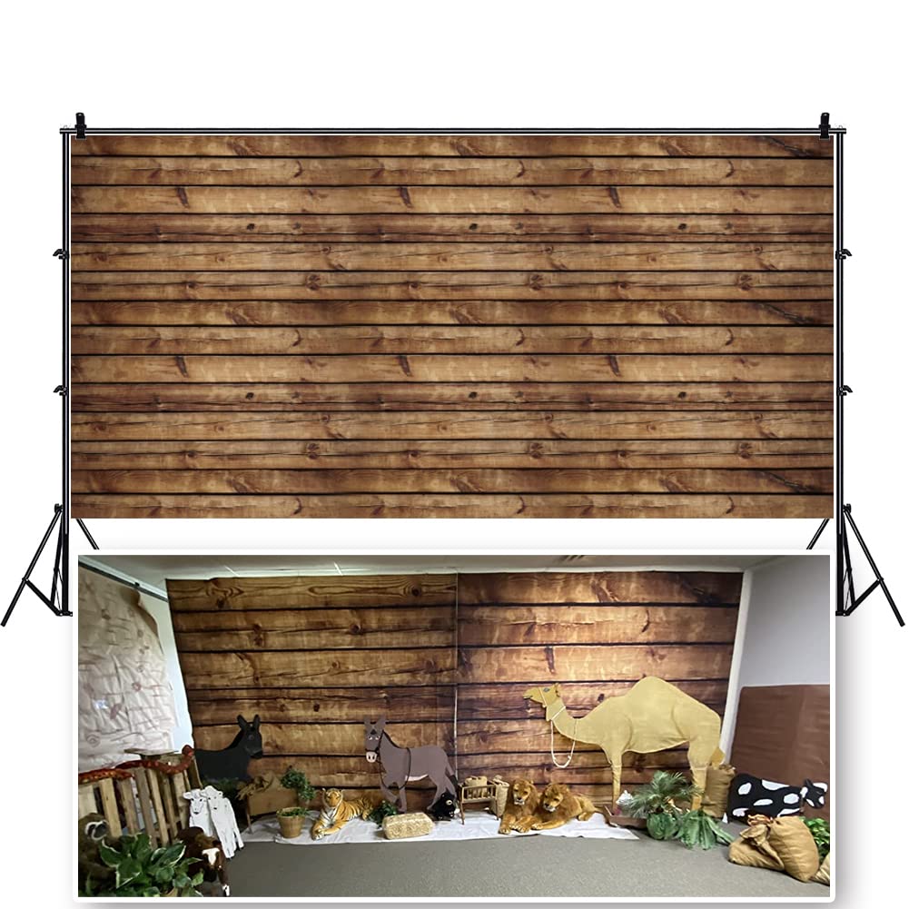 LFEEY20x10ft Wood Backdrops for Photography Grunge Wood Vintage Worn Wooden Board Background Seamless Backdrop Brown Wood Backgrounds Wood Wall Wrinkle Free Photography Backdrops Photo Studio Props