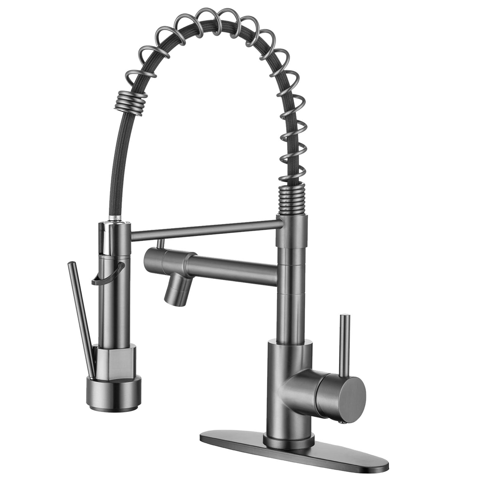 Robinet de cuisine mitigeur gris anthracite pour évier 1 ou 3 trous