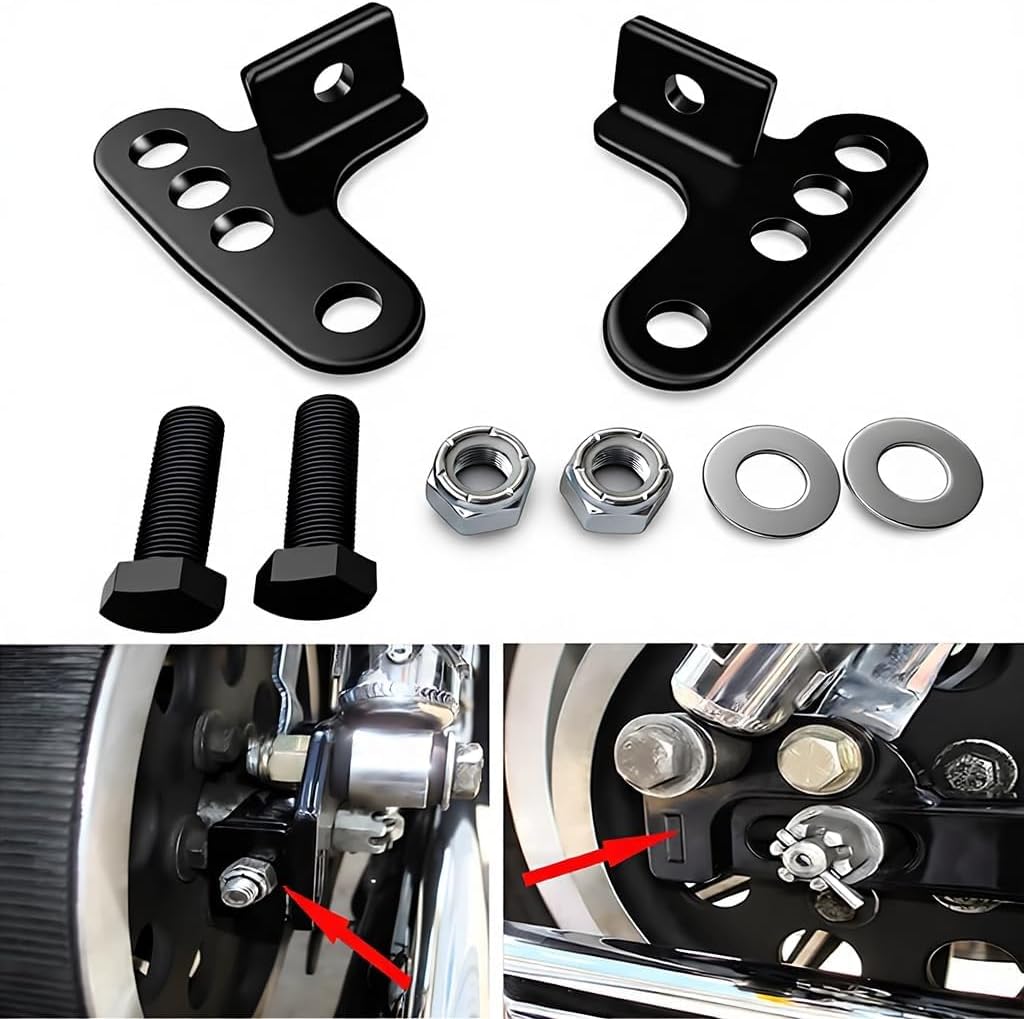 Adjustable Rear Lowering Link Kit 2 Pack, Lowers 1-3 Inches, Compatible With Harley Sportster XL883 XL1200 2000-2015, Ride Height Drop Links for Cruiser Comfort and Stable Stance​