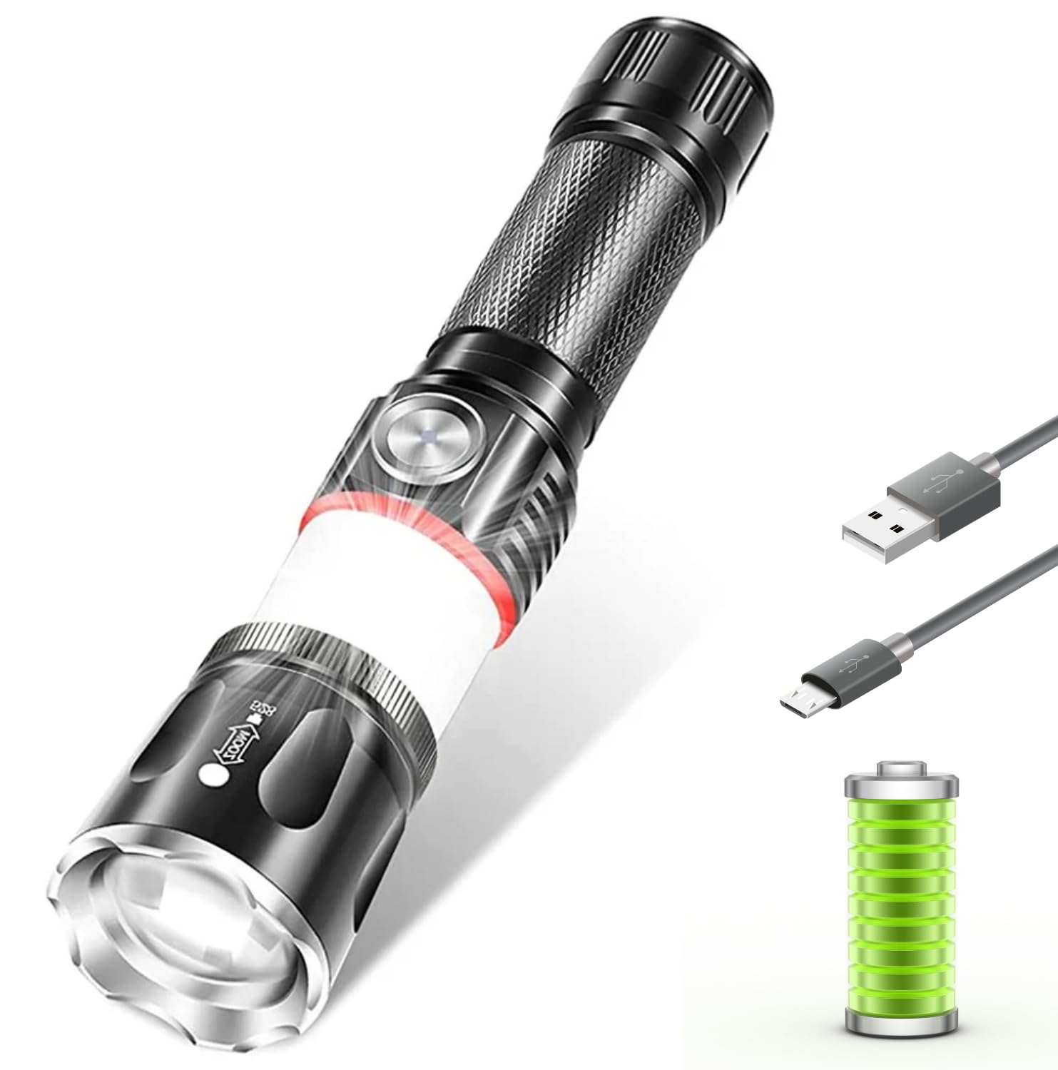Spanner In The Works® LED Torch Rechargeable - Super Bright Torch, 360 Degree Camping Lantern, Strong Magnet