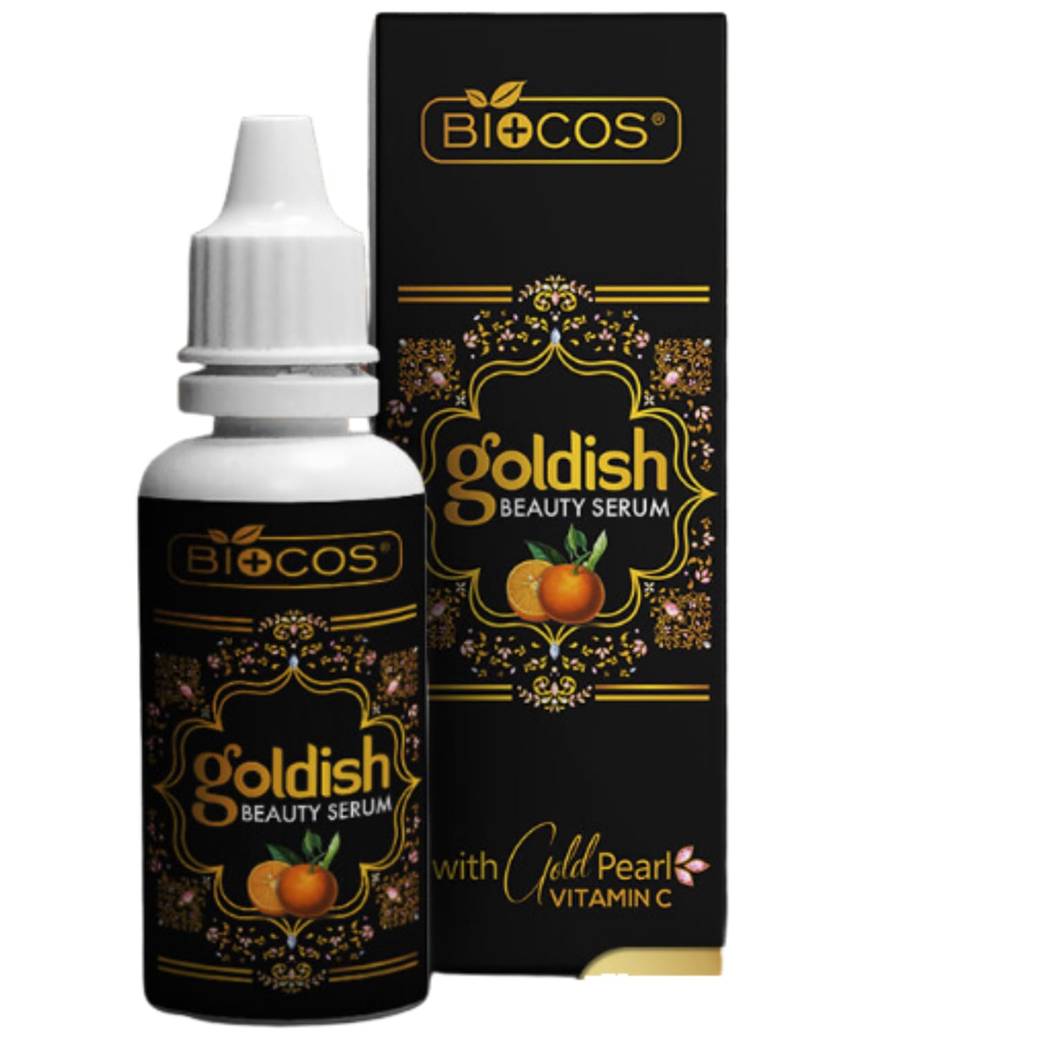 BIOCOS Goldish Beauty Serum 20ml Vitamin C Gold Pearl Skin Face Serum Skincare Brightening Whitening