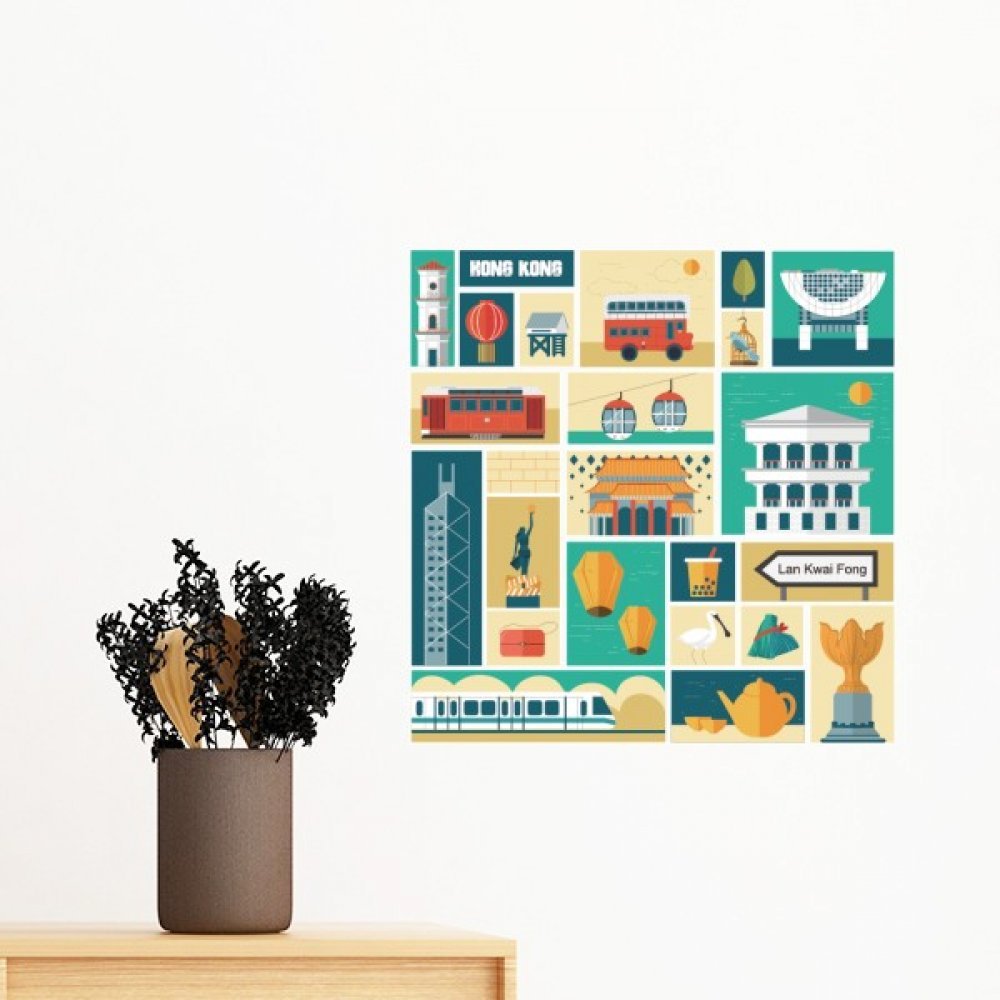 Hong Kong sticker mural amovible pour masquer les imperfections d'un mur