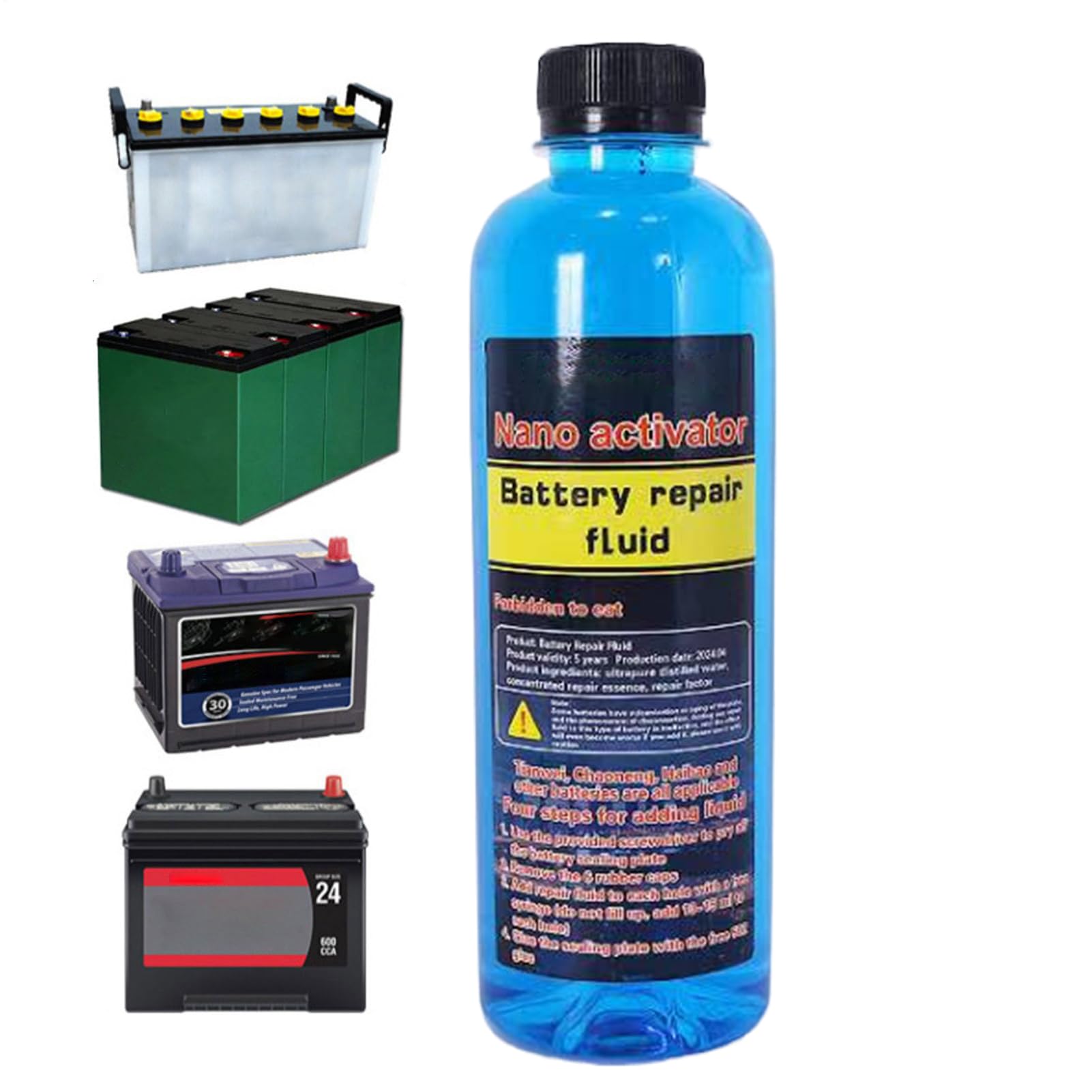 Solution pour la réparation de Batteries - 500 ML de Liquide de Restauration de Batterie et de désulfateur - pour Automobile, véhicules, mécanique, intérieur et extérieur
