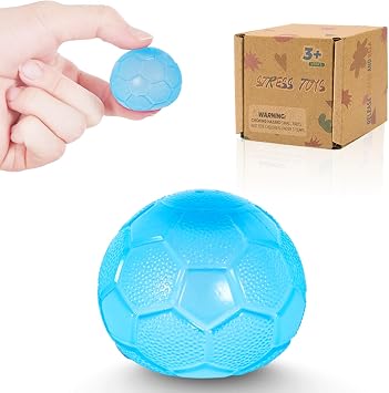 Fidget Toys Stress Balls for Kids & Adults - Squishy Ball Squeeze Toys, Stretchy Squeeze Stress Relief Squishy Ball for Anxiety/Therapy/Classroom, Squishy Toys Sensory ToysBlue Soccer