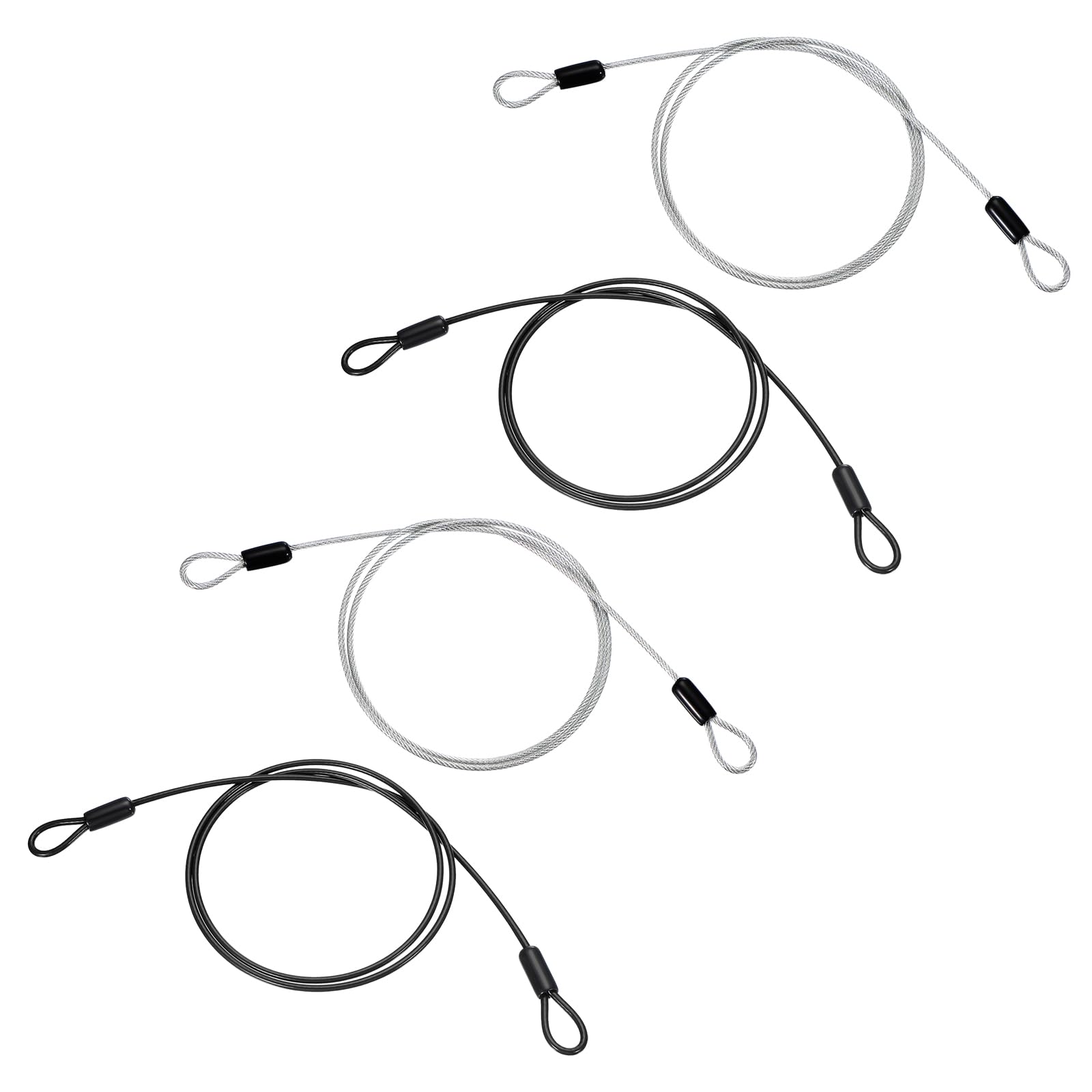 PATIKIL 1/8" Dia Vinyl Coated Stainless Steel Cable with Loops
