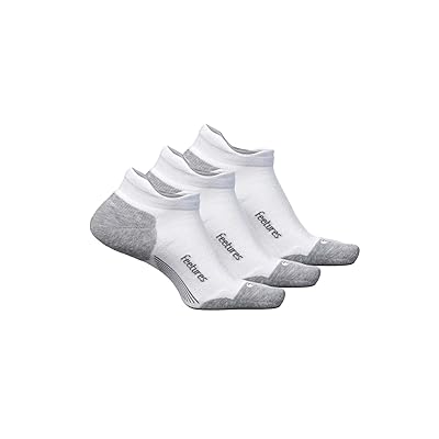Feetures Elite Max Cushion No Show Tab 3 Pair Pack No Show Socks Shoes White