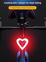 Vista 3 de VANAPARK - Luz trasera para bicicleta, luz trasera de bicicleta de forma creativa, luz trasera de bicicleta recargable de 60 lúmenes máx. 60
