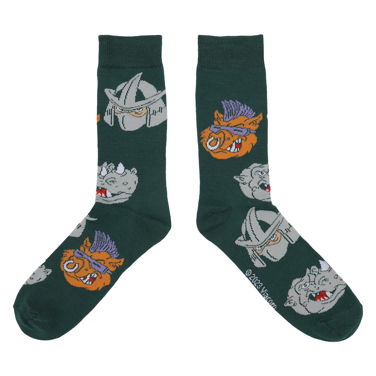 Bioworld TMNT Mikey, Donnie, Leo y Raph, AOP On Dark Green Paquete de 5 calcetines casuales, Verde, talla única