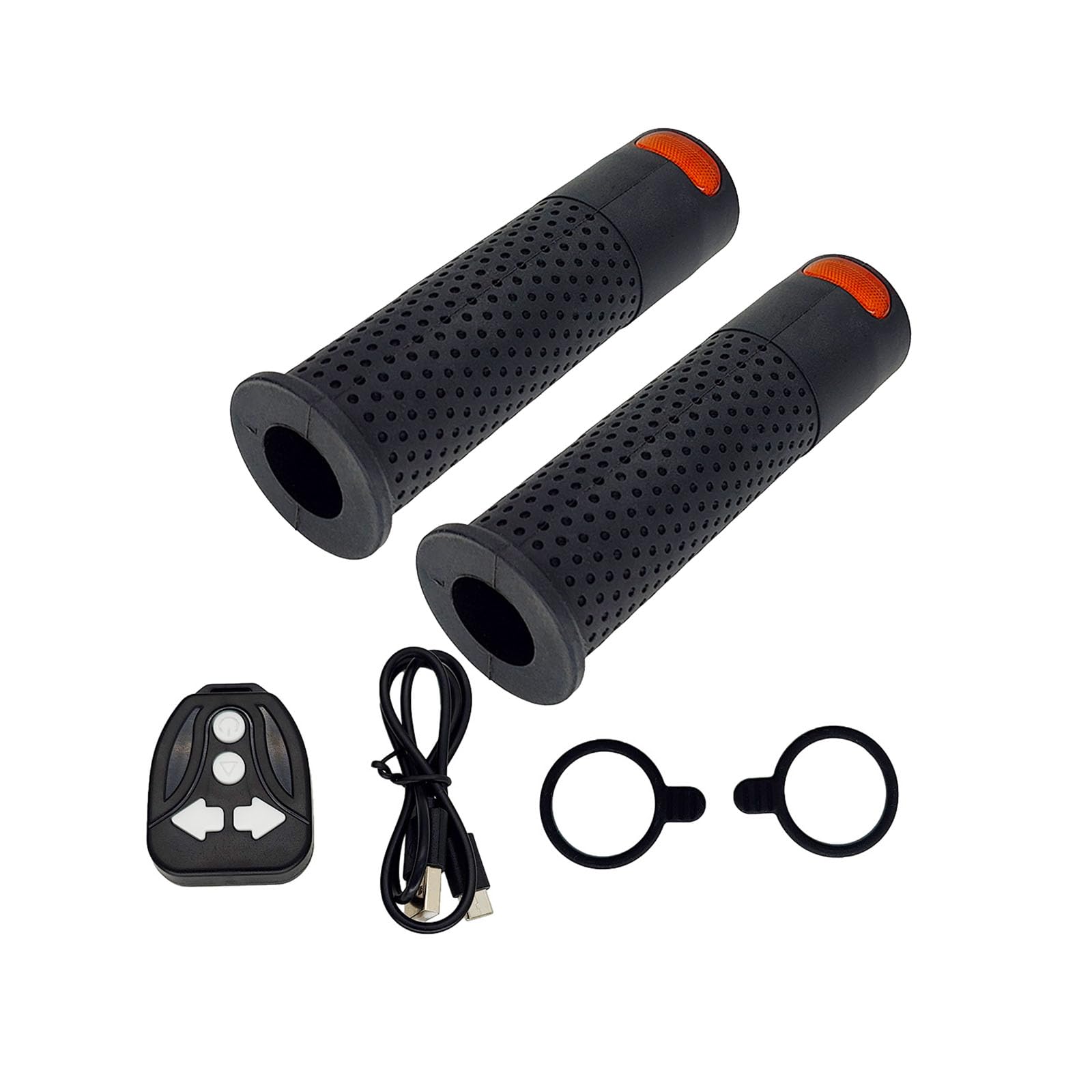 Poignées de guidon en silicone avec lumières de direction intégrées pour scooters et vélos électriques alimentés par piles
