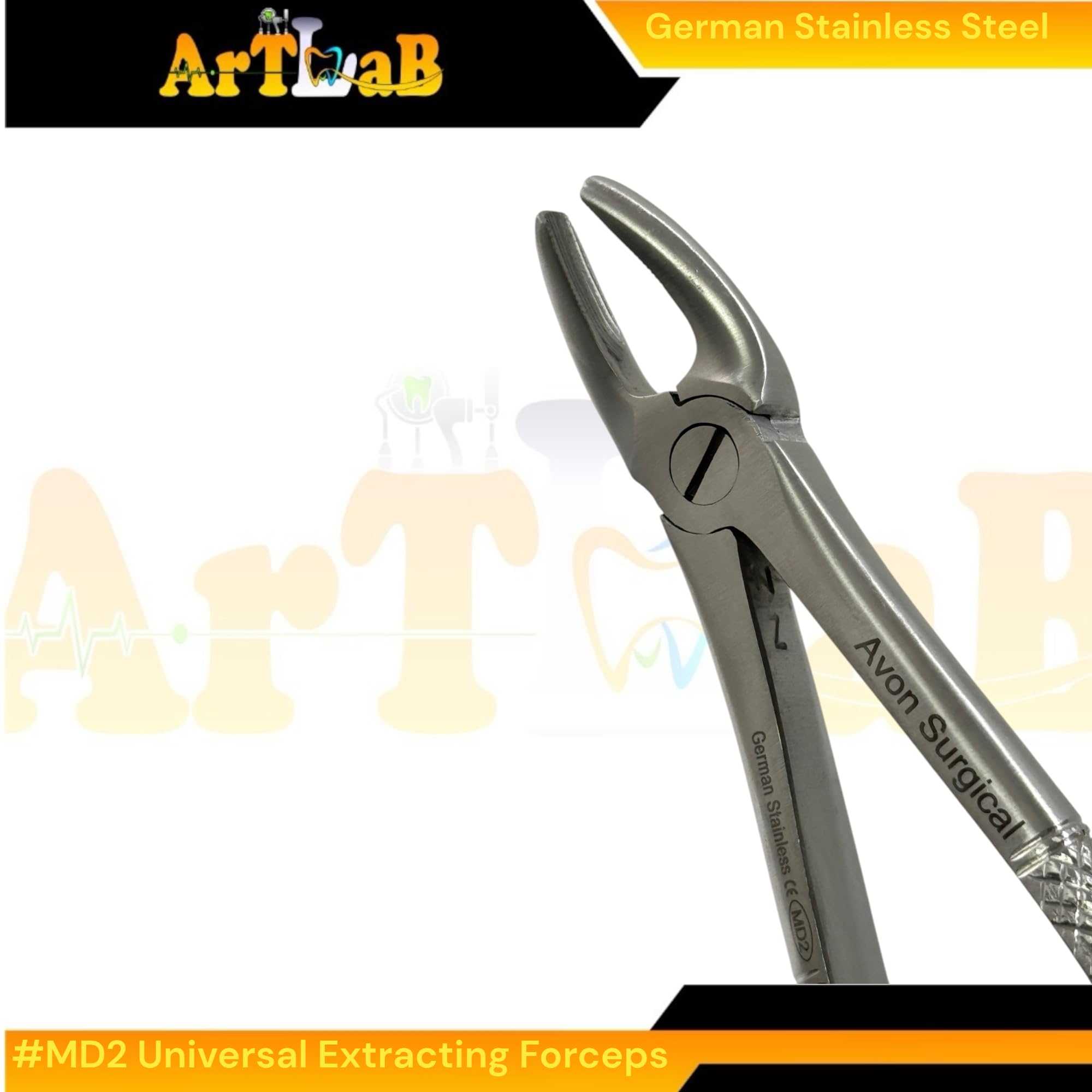 MD2 Molar Extraction Forceps for Upper Molars, First, Second, & Third Wisdom Teeth Extratcion Pliers - Dental Instruments German Steel