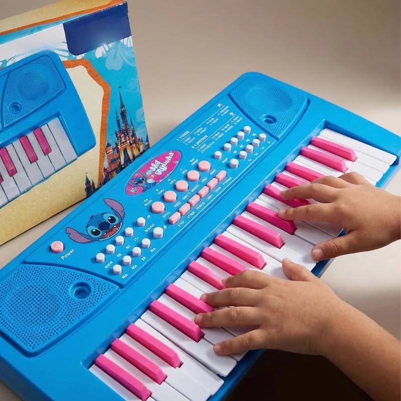 Stitch Keyboard Piano for Kids - 37 Keys Electronic Organ with Microphone, 8 Rhythms, 8 Instrument Sounds & Tones, USB & Battery Powered, Musical Learning Toy for Boys & Girls 3+ Years-image-14