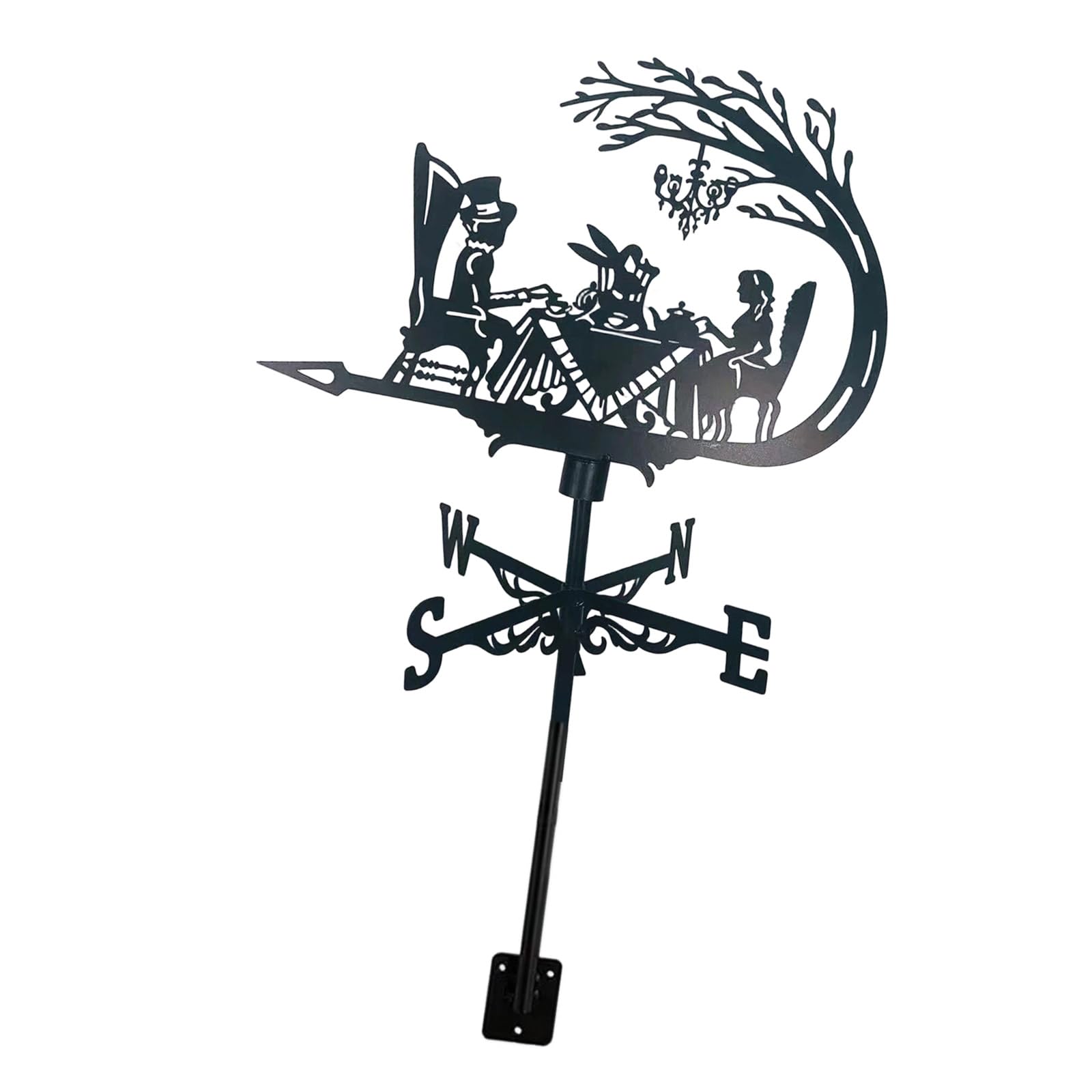 Metal Rooster Shaped Wind Vane Direction Light Yard Farmhouse Roof Mount Decor Roof Weather Vane Weather for Garden for
