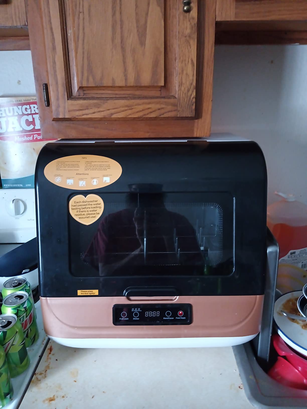 31/mo Finance HAIMIM Portable Countertop Dishwasher,4 Washing