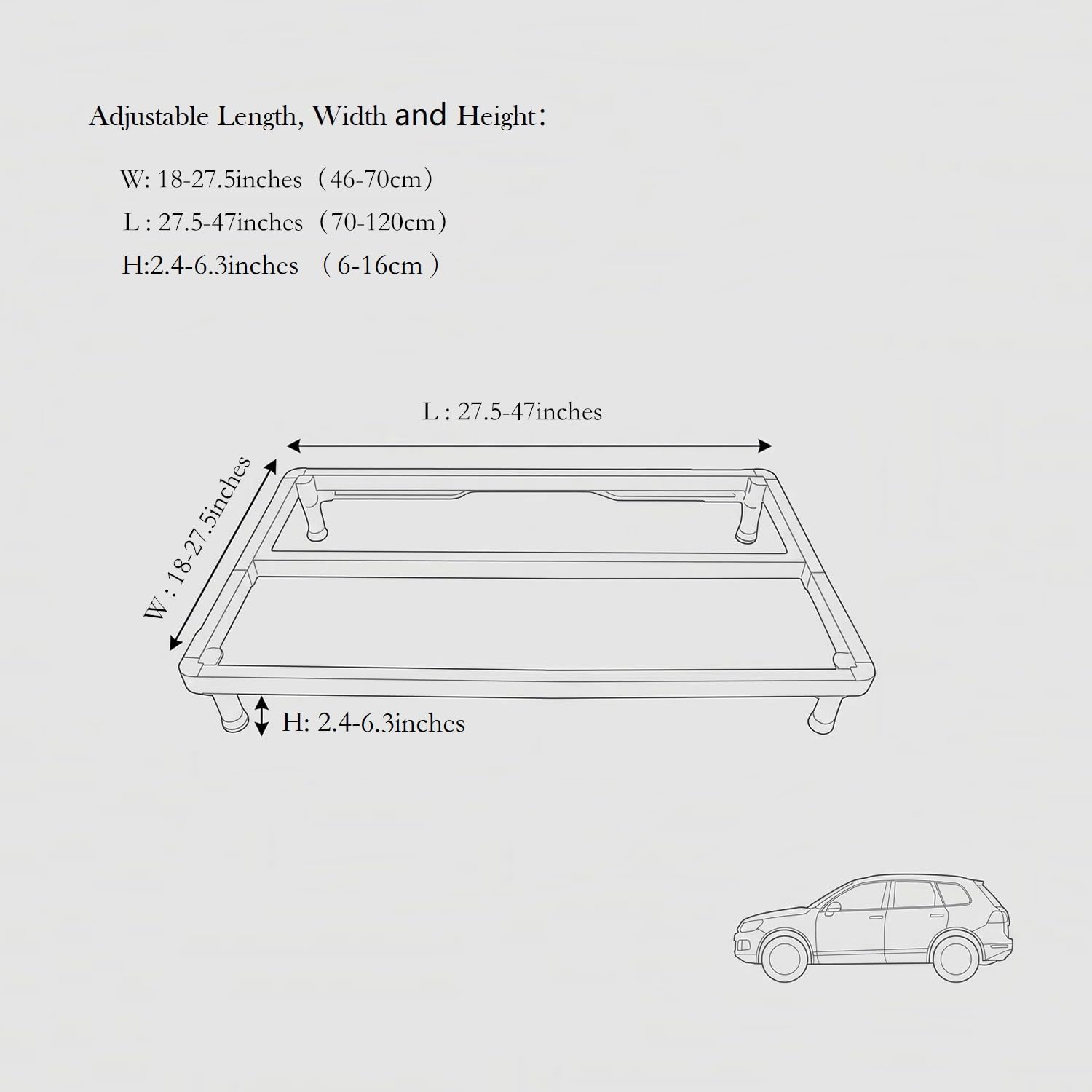 Livellatore Bagagliaio: Sistema Materasso Universale Regolabile per SUV e Station Wagon, Estraibile e Scalabile, Ad Es. Per Ford Bronco 4 Porte 2021-2025