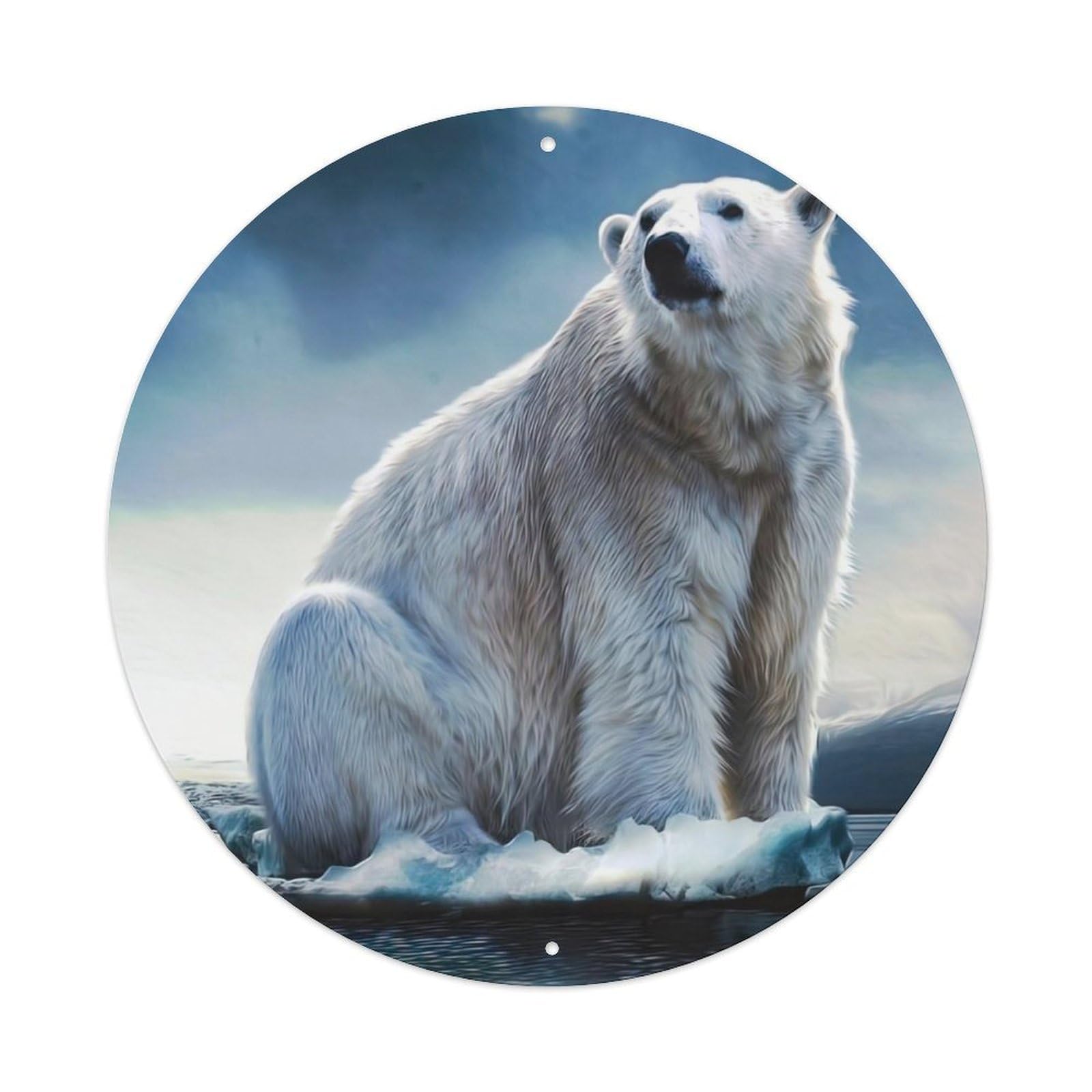 Arctic Animals Giant Polar Bear Vintage Metal Tin Sign Plaque Wall Decor for Cafe, Club Bar, Office, Garden Metal Poster 8x8Inch