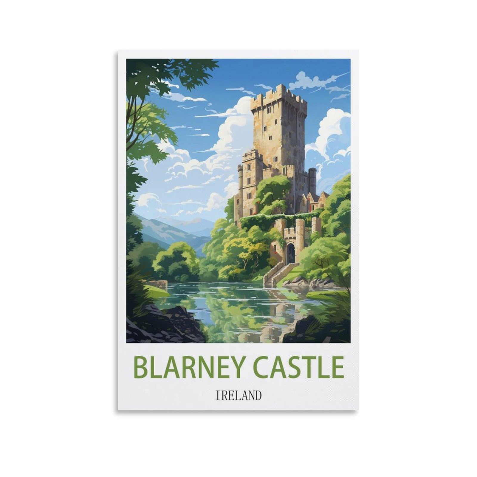 EZMLFA 5D Diamond Art Kits for Beginner,Blarney Castle Ireland,DIY Round Full Drill Crystal Art Craft Painting for Home Wall Decor 50x60cm