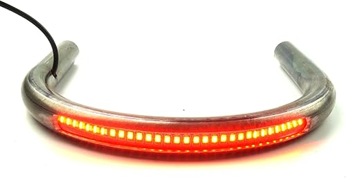 Aro de tubo de 1 pulgada con ancho de 230mm9.06 pulgadas. Marco de asiento retro para motocicleta Cafe Racer. Aro plano con tira de LED, luz de