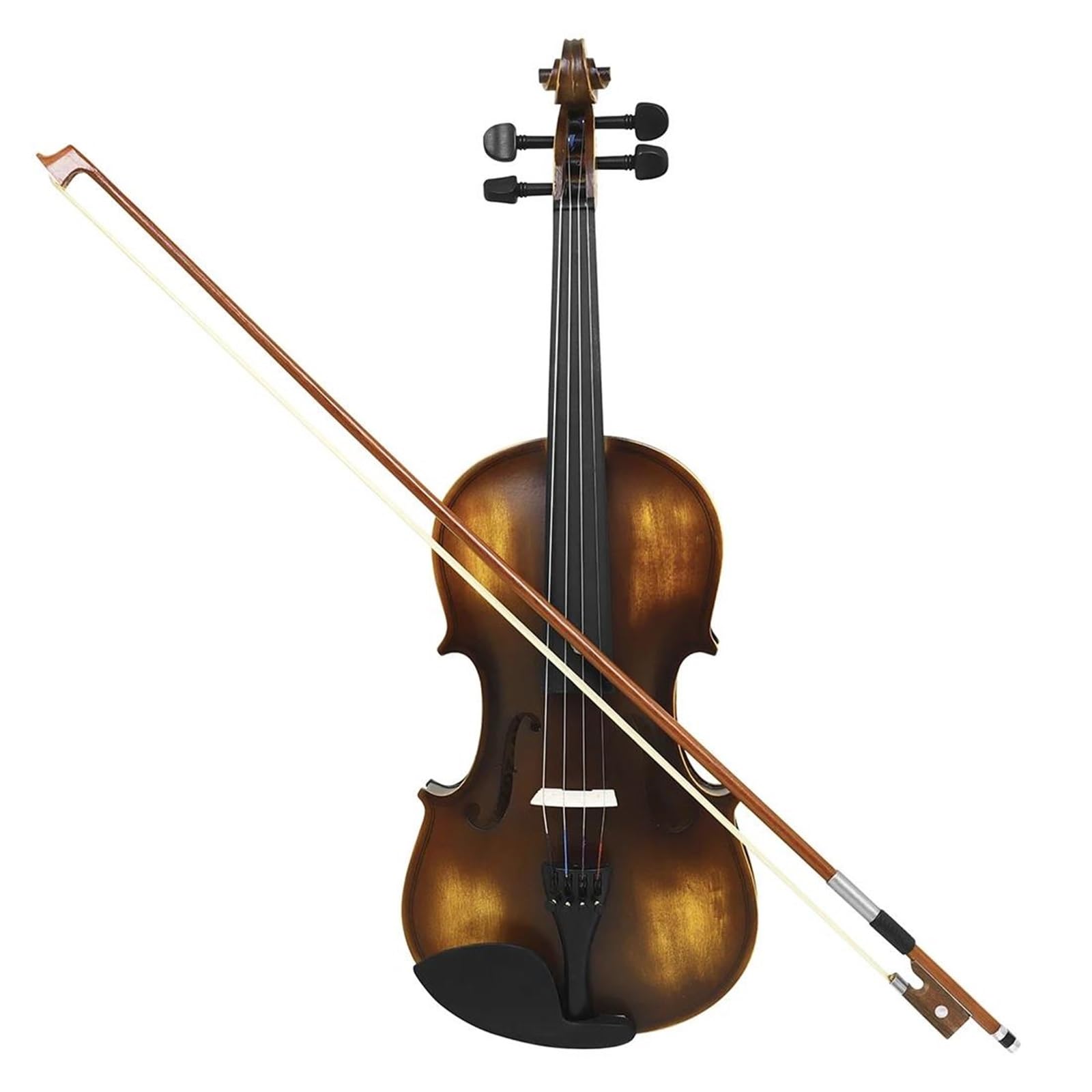 Skrzypce Instrumenty Muzyczne Zestaw Skrzypcowy Matowy Drewno Lipowe 4/4 Z Futerałem Strunami Smyczkowymi Podpórką Na Ramię Stroikiem Tkaniną I Akcesoriami