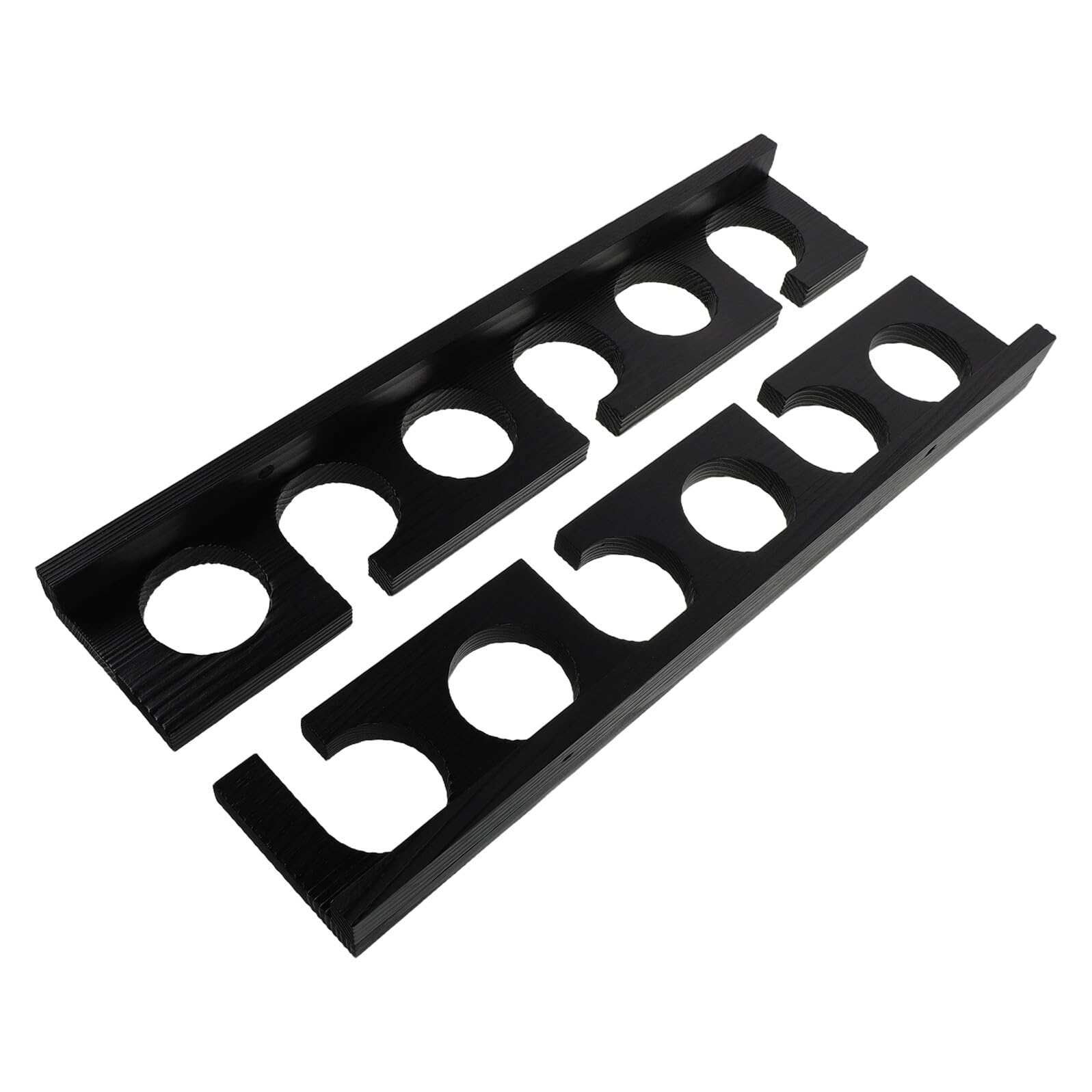 2 Pezzi Supporto Portacanne da Pesca in Legno da Parete 2 Pezzi 6 Slot, Organizzatore Salvaspazio per Canne da Pesca da Esterni, Montaggio Facile per Garage e Casa
