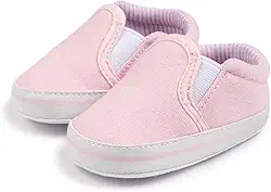 Tênis de lona para bebês meninos e meninas recém-nascidos antiderrapante sola macia Frist Walking sapatos respiráveis para crianças pequenas