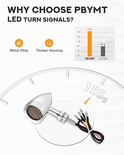 Miniatura 7 de PBYMT 4 unidades de bala para motocicleta, 24 LED, luz intermitente delantera y trasera, SMD, compatible con Honda, Yamaha, Suzuki, Kawasaki, Harley