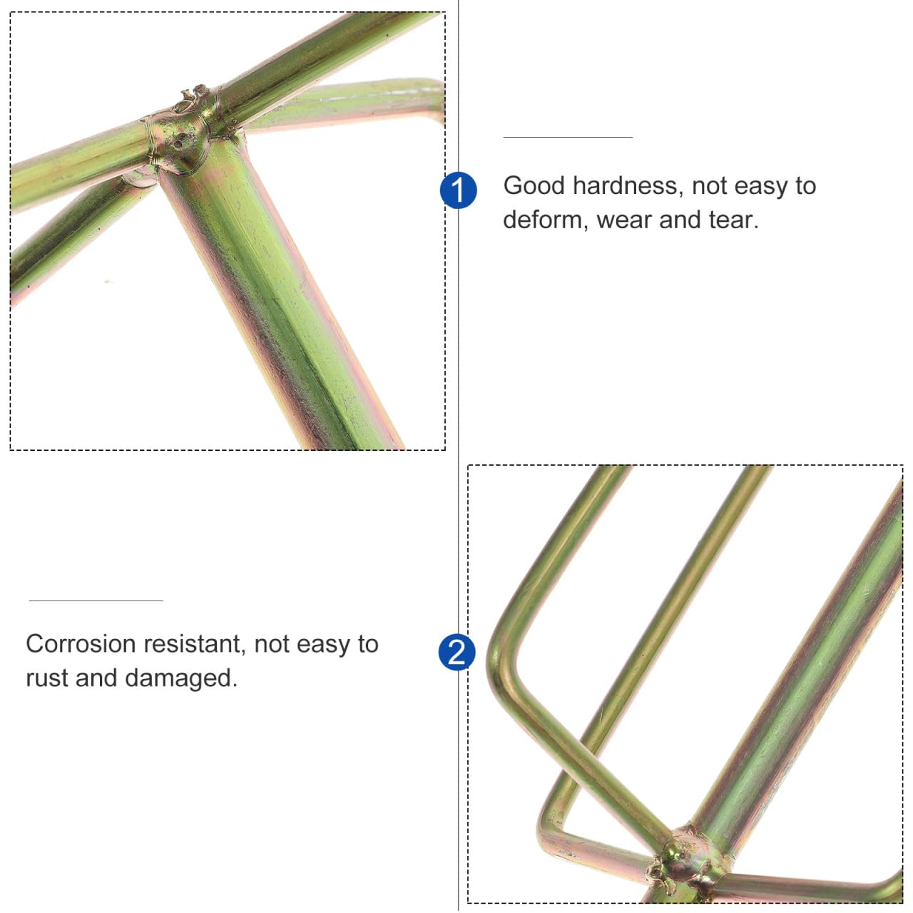 Angoily Lot de 2 tiges de mélange en alliage robuste pour béton, peinture, ciment, mastic, revêtement – Doré, ne rouille pas facilement, longue durée de vie