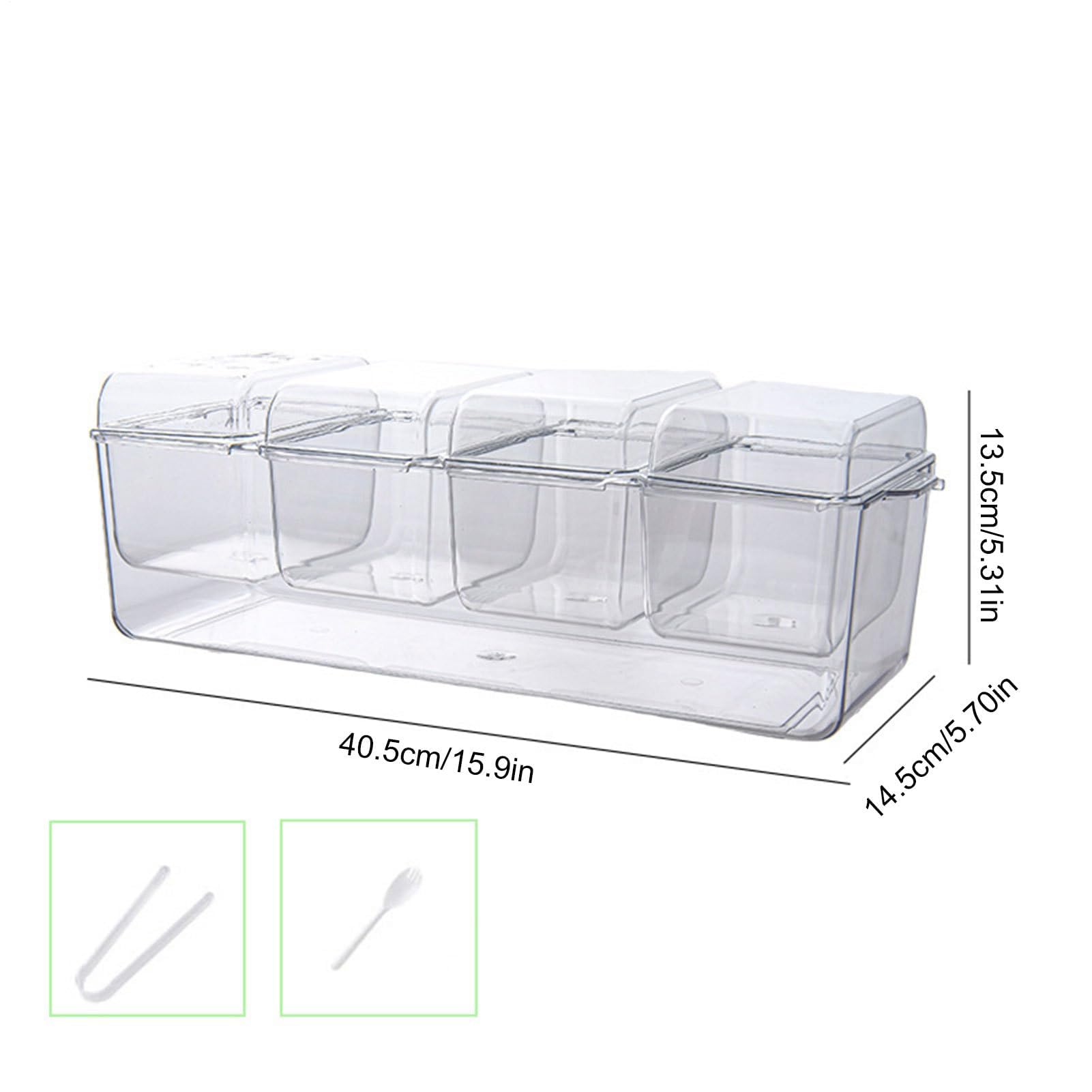 Vassoio per condimenti refrigerati – C Ice Platter con cartoni rimovibili, perfetto per feste, compleanni e vacanze, design trasparente per freschezza
