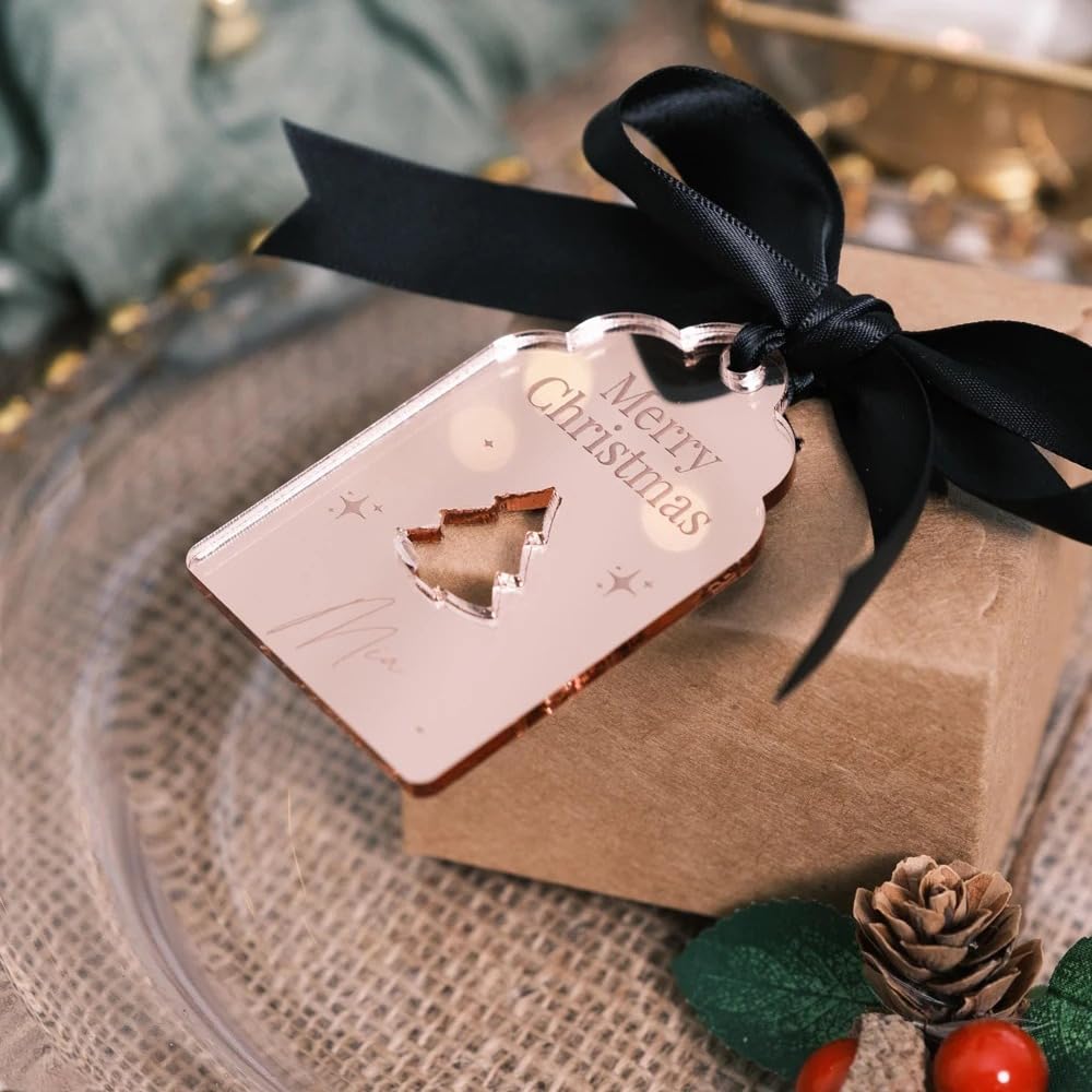 Lot de 100 étiquettes de nom de Noël personnalisées pour décoration de crackers de Noël, étiquettes cadeaux festives