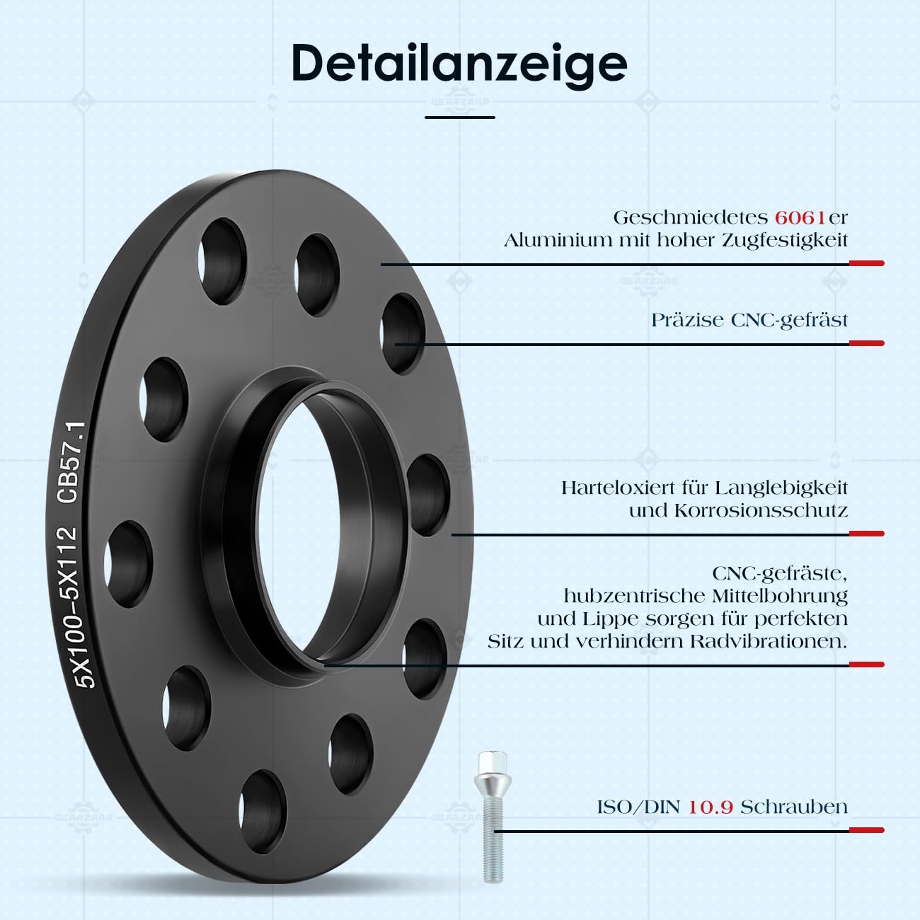 Spurverbreiterung 20 mm (2x10 mm) 5x112 Nabendurchmesser 57,1 mm inkl.Kompatibel mit VW Golf Kompatibel mit Audi Kompatibel mit Seat mit Radschrauben M14x1,5x50mm Spurplatten Distanzscheibe