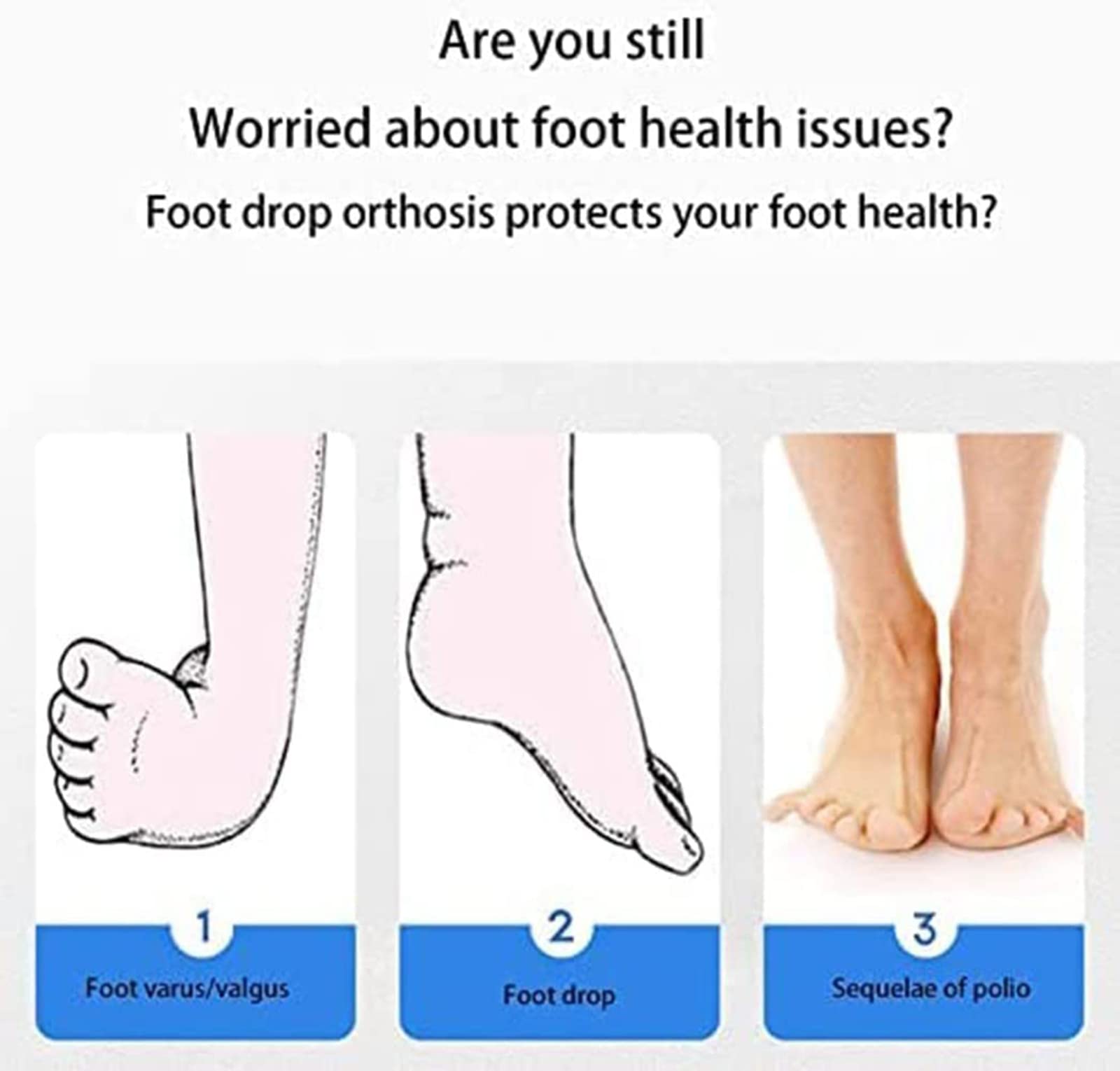 Ortesis de Caída del Pie Corrector de Tobillo Apoyo de Protección Férula de Corrección Gota Derecha o Izquierda Faja de Pie Fascitis Plantar Alivio de la Tendinitis de Tobillo y Aquiles,Left,L