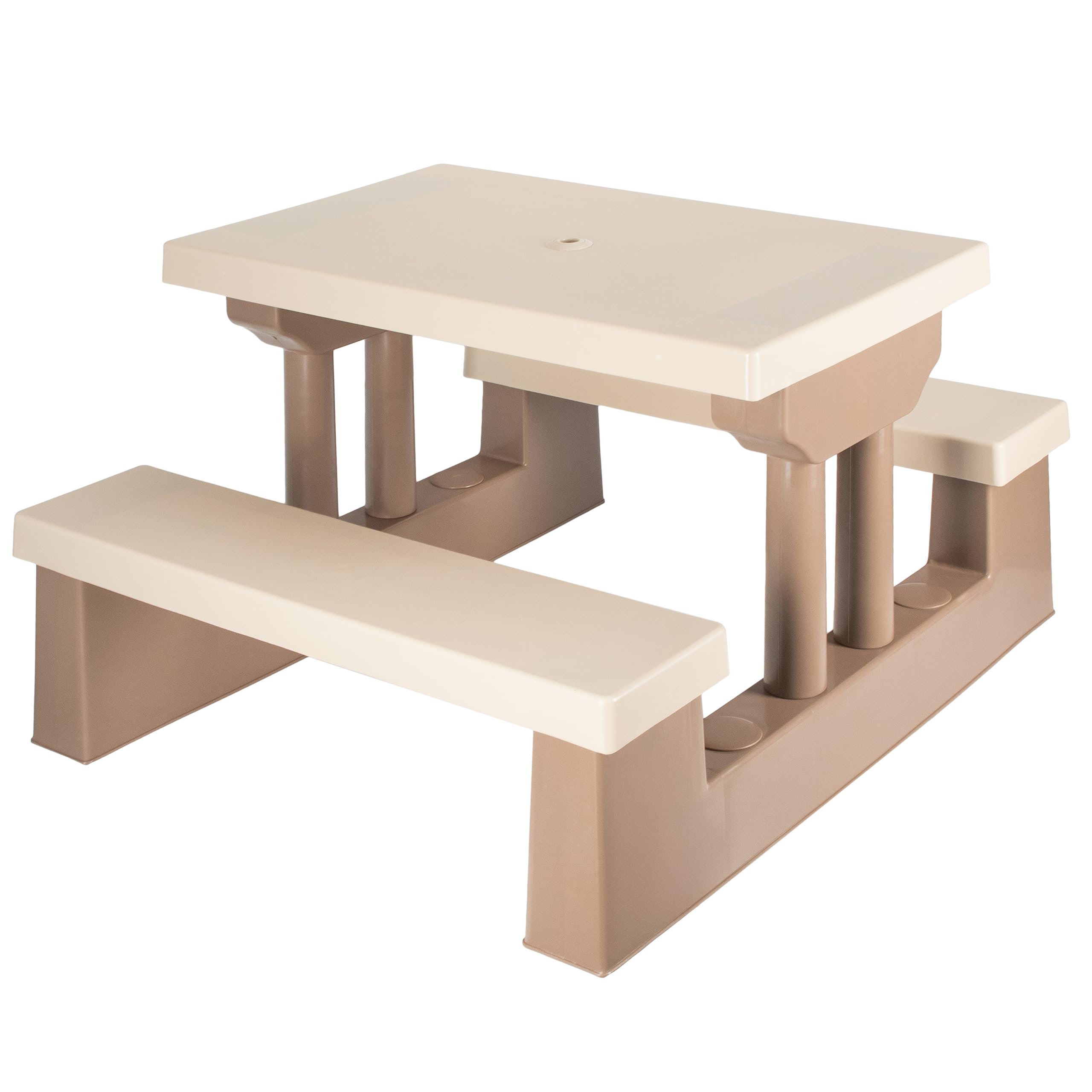 COIL Mobilier de jardin pour enfants - Table avec parasol et bancs intégrés - Ensemble de mobilier de plein air pour enfants à partir de 3 ans
