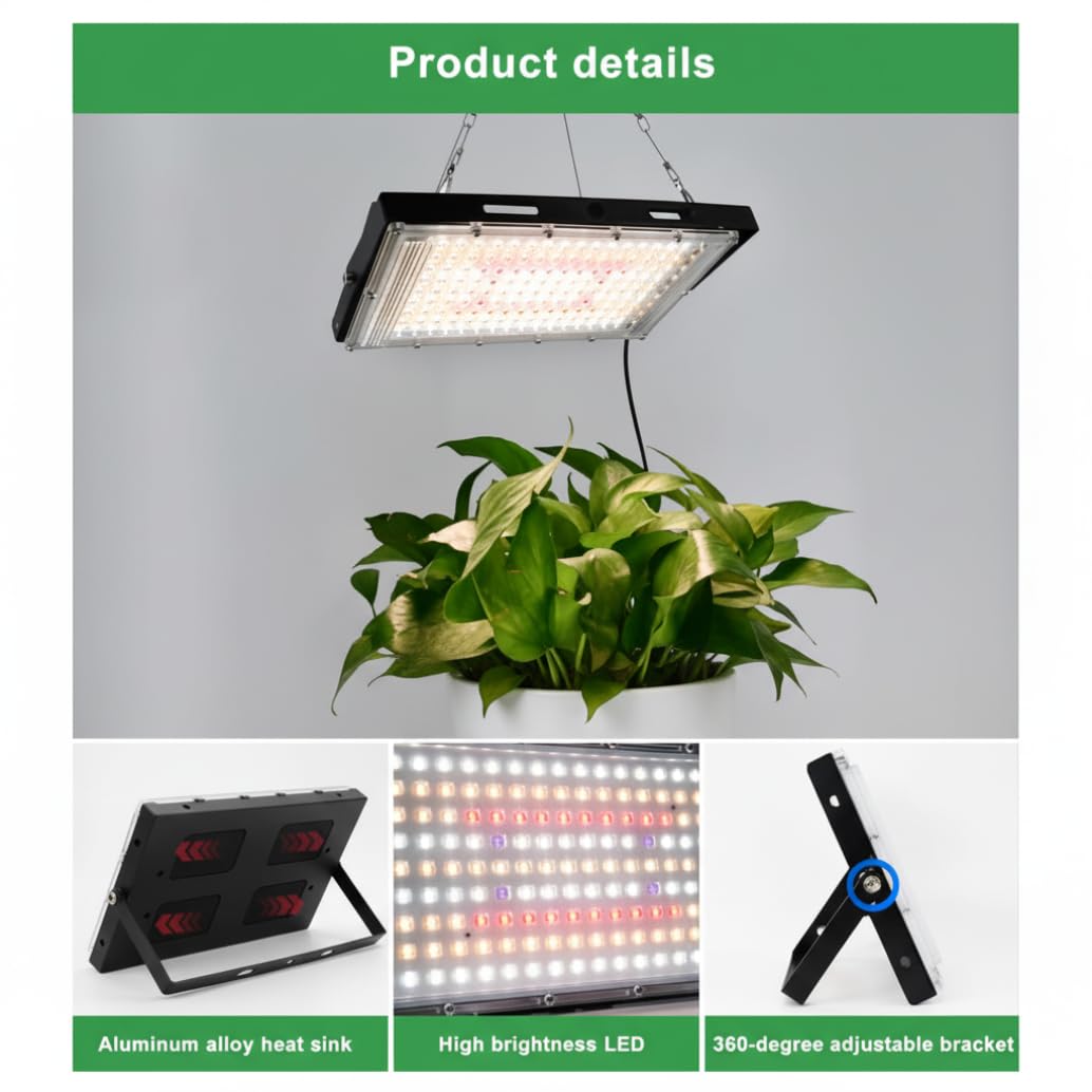Lampe Horticole, 400 W LED à spectre complet élèvent la lumière, lampe de culture de plantes à intensité variable et couleur réglable, lumière plante d'intérieur semblable au soleil pour plant