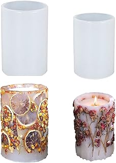 2 szt. silikonowa forma do produkcji świec kolumnowych, formy silikonowe do odlewania żywicy epoksydowej do produkcji świec aromaterapii, mydła, rękodzieła DIY, wosk (2 rozmiary)