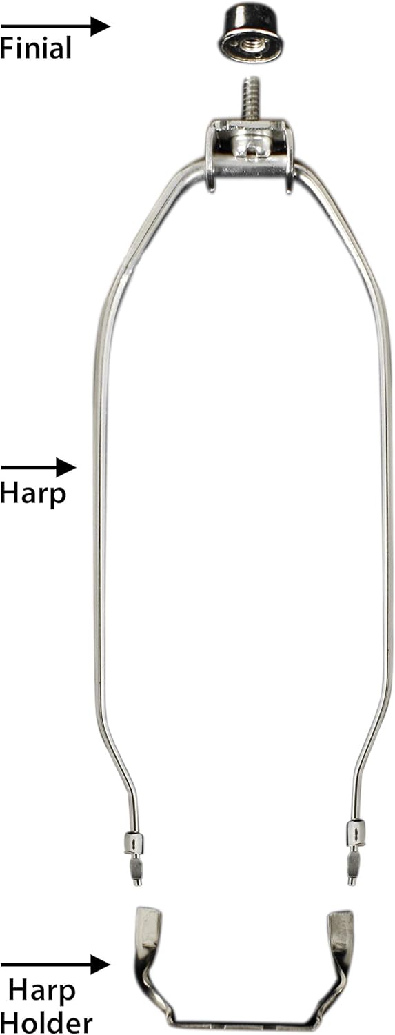 Royal Designs, Inc. HA-1001-10CH-2 Heavy Duty Harp for Lamp Shade Holder, 10 inch, Polished Chrome Base, 2-Pack