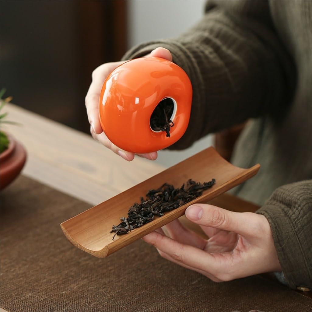 CMBSSTFC Słoik na cukier Kreatywny ceramiczny Persimmon Słoik do przechowywania luźnej herbaty Słoik na cukierki Zapieczętowany słoik Słoik do przechowywania w kuchni domowej Podwójny słoik/cztery
