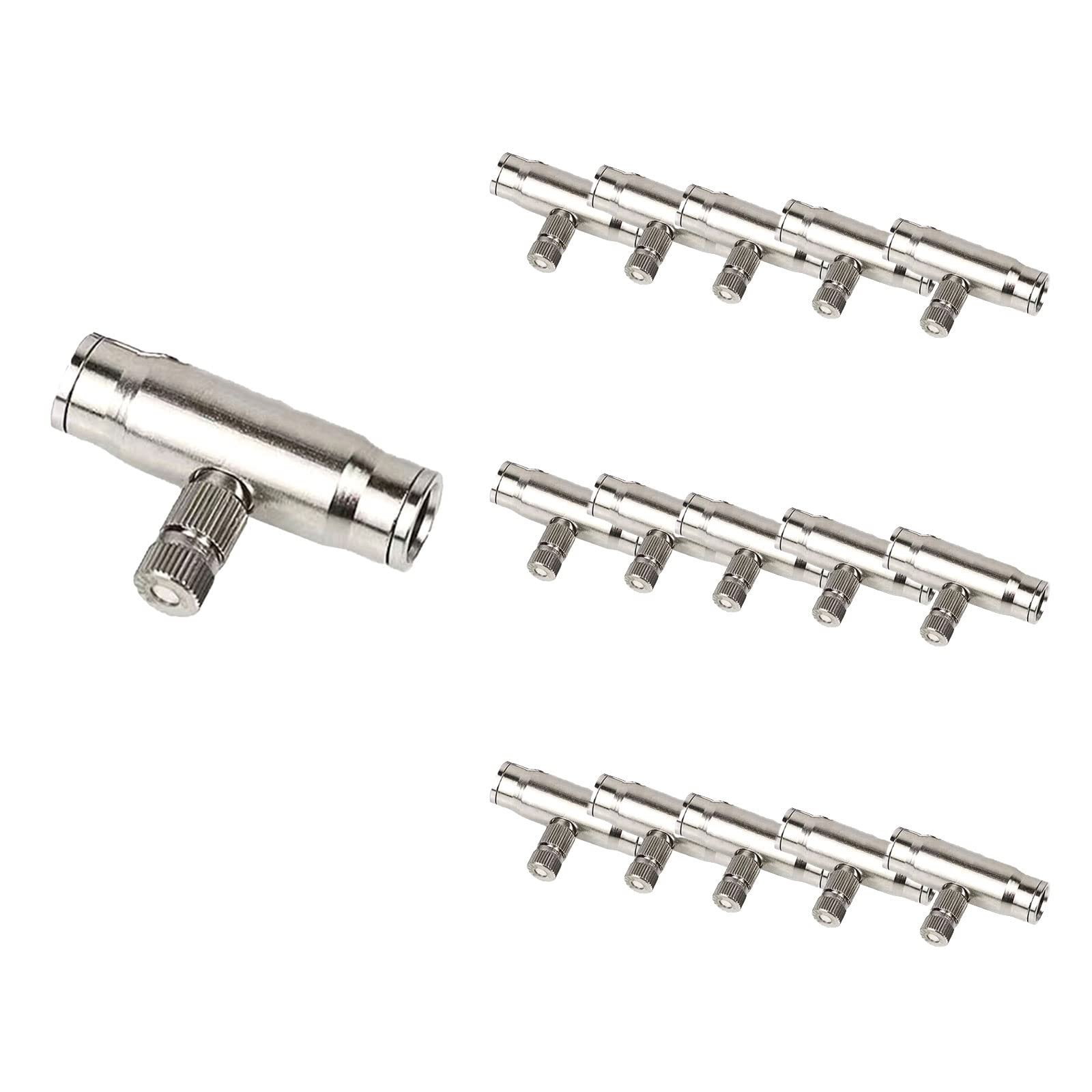 MGNSJGYXN Brass Mister Nozzles， 15 Pack, 10/24 UNC Fog Nozzles Garden Atomizing Nozzle with 3/8" Interface Quick Connector(Brass Nozzle+3/8" Interface Quick Connector,0.4mm)