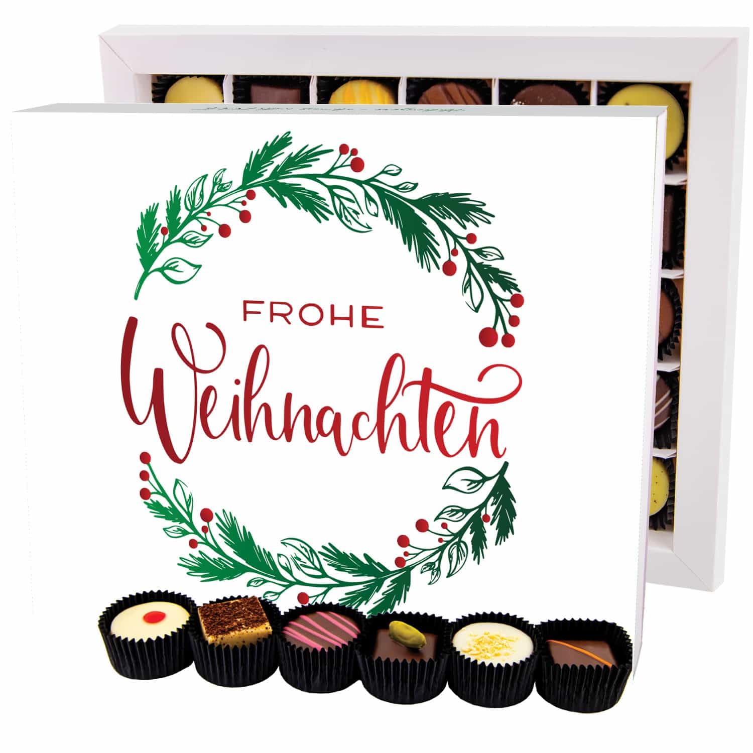 Hallingers Genuss Manufaktur Pralinen Weihnachts-Geschenk - ohne Alkohol, handmade aus Confiserie-Edelkakao in wertiger XXL-Geschenkbox ""Frohe Weihnacht..."", Weihnachten für Frauen Männer
