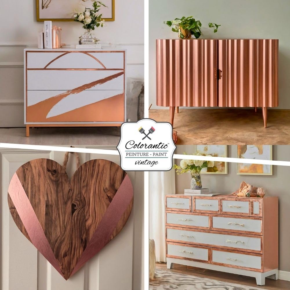 Colorantic | Furniture DIY METALLIC ROSE GOLD Paint | Art Craft Paint Walls  Opaque - Pouring paint (32 oz)