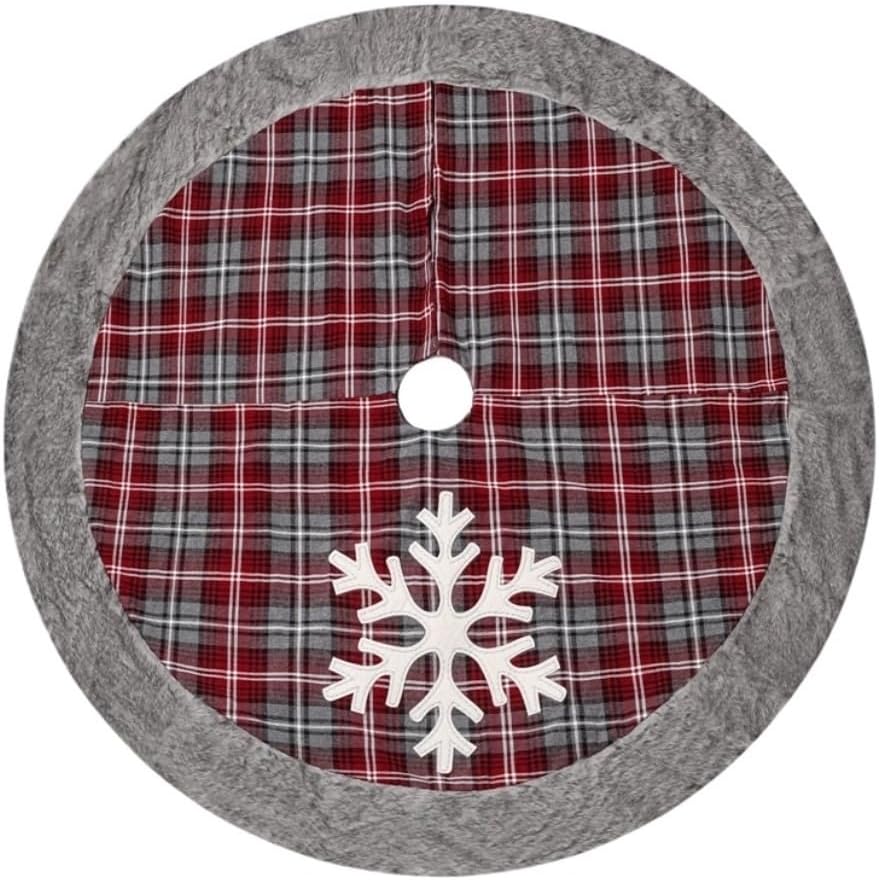 Tree Skirt Christmas Christmas Tree Skirt Plaid Snowflake Tree Skirt Embroidered Christmas Tree Skirt Christmas Tree Decorations Christmas Skirt Tree