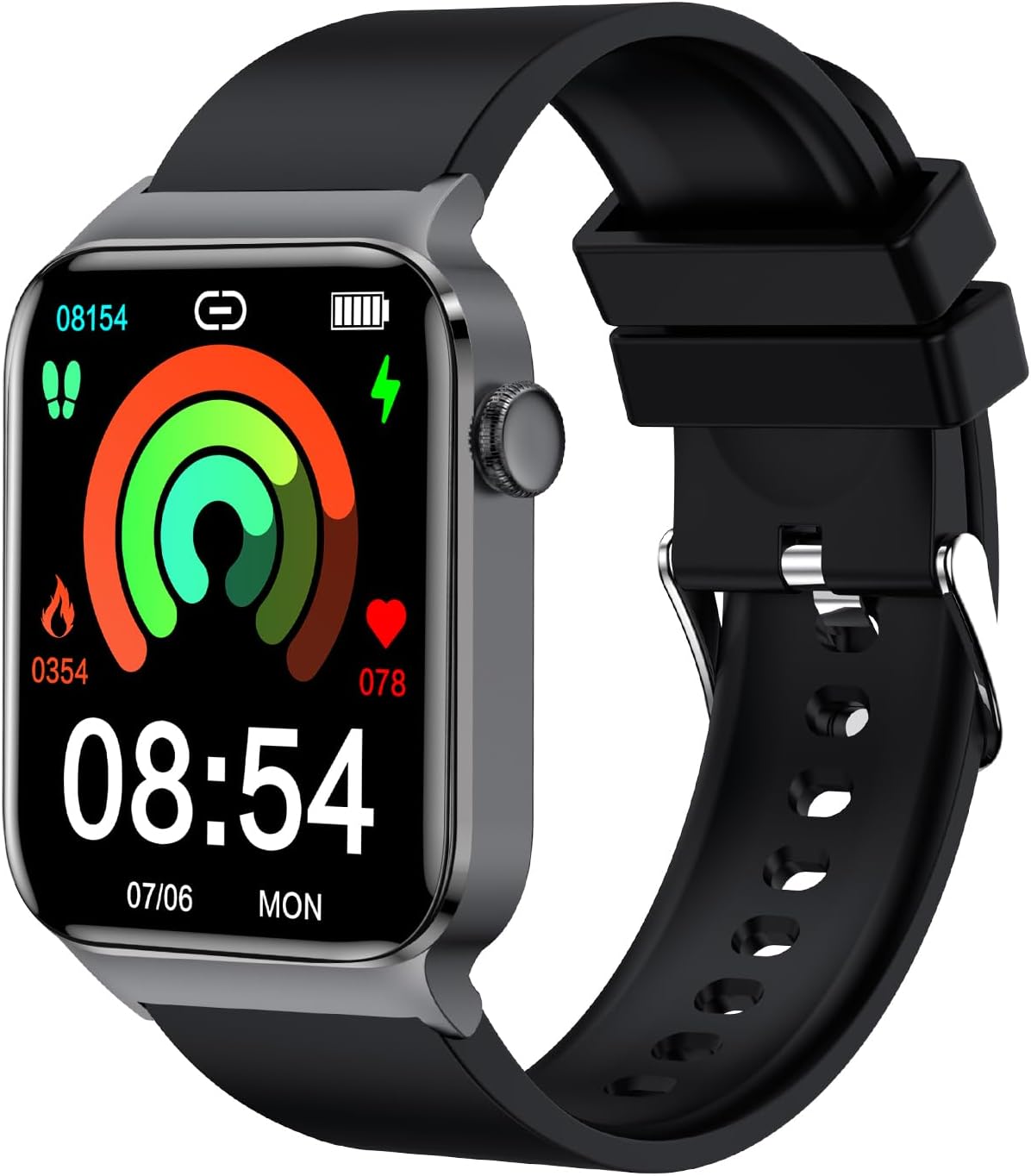 WM Welly Merck Smart Watch, 1.83" Fitness Smart Watch for Android & iOS Phones with Call Heart Rate & Blood Oxygen Monitor, SMS Reminder, 123 Sport Modes, Voice Assistant, Smart Watch for Men