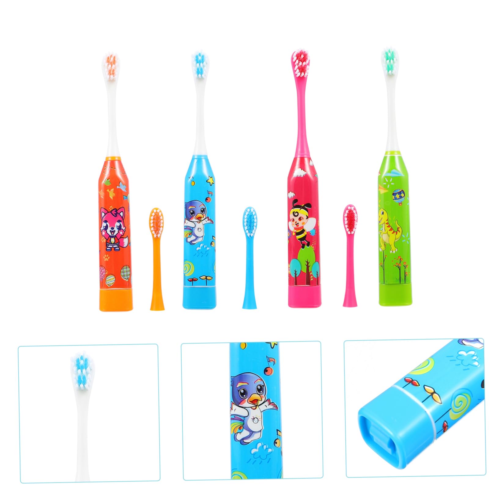 8 Pz Spazzolino Automatico Spazzolino Elettrico Per Bambini Pulisci Denti Per Bambini Spazzolino Usb Per Neonati Orale Addominali Bambino Che Fa i Primi Passi Batteria a Secco