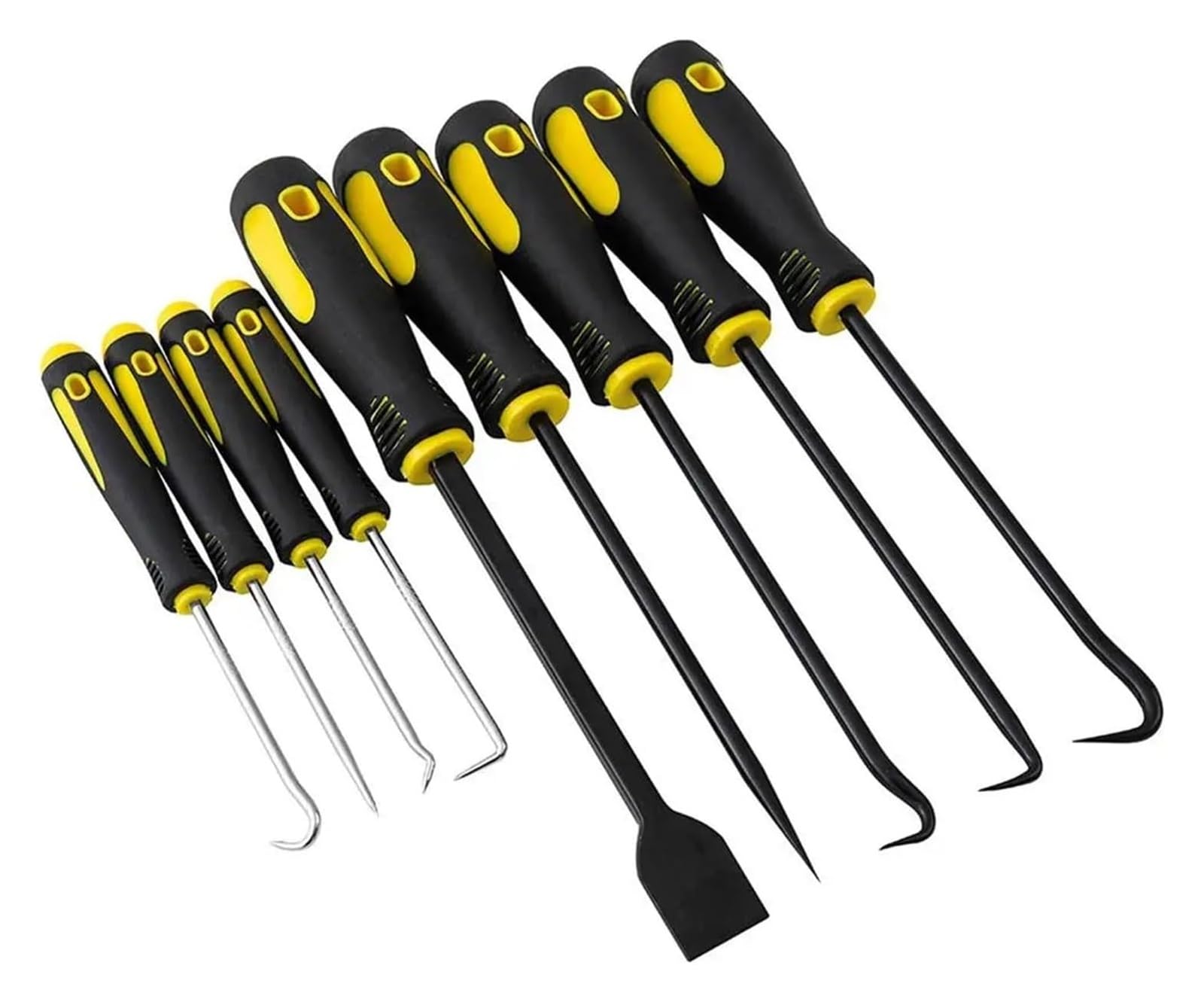 Kit de tournevis DIY, Lot de 9 tournevis for enlever les joints toriques d'étanchéité, outil réparation automobile, crochets précision électroniques(Yellow)