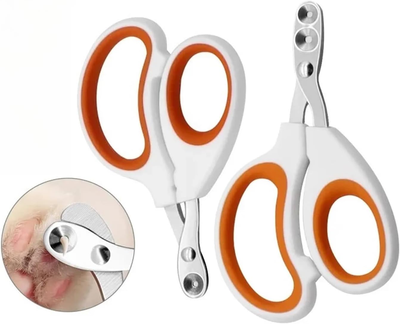 Professional Pet Nail Clipper for Cats and Small Dogs Claw Trimmer Grooming Scissors Pet Care Tool(Orange Double-Hole)