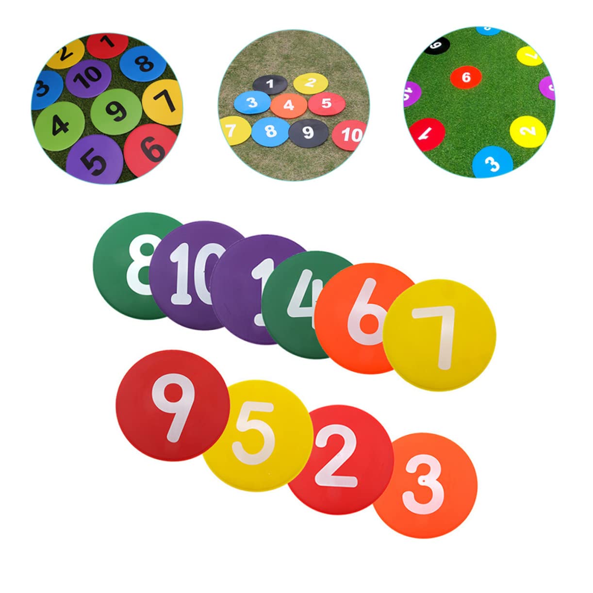 Hemoton Soccer Training Equipment 10pcs Football Training Logo Plate Field Markers Field Signs for Football Soccer Random Color