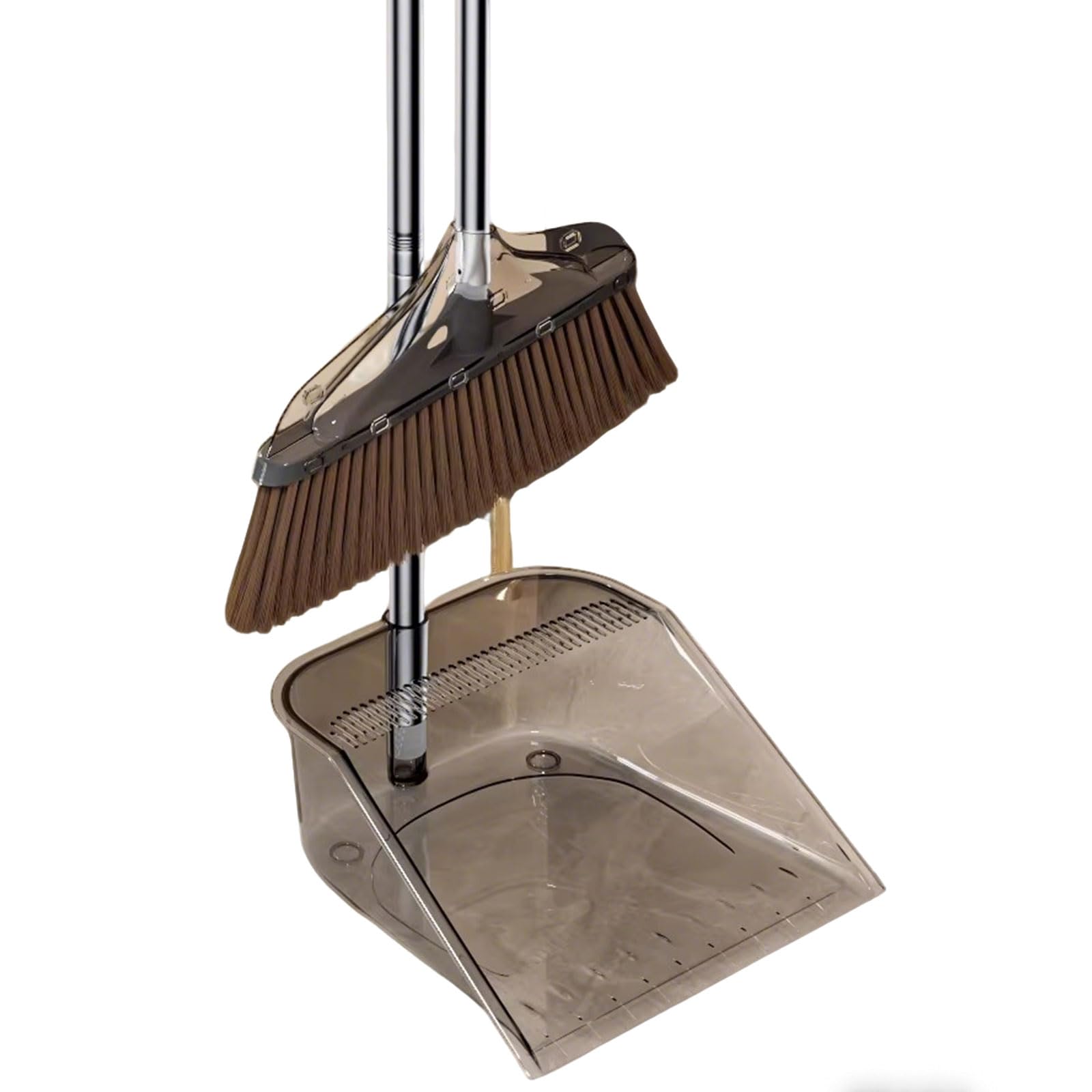 Set combinato di scopa e paletta – Scopa con setole morbide con manico lungo per spazzare efficacemente in casa, cucina, ufficio e hall su pavimenti in legno duro