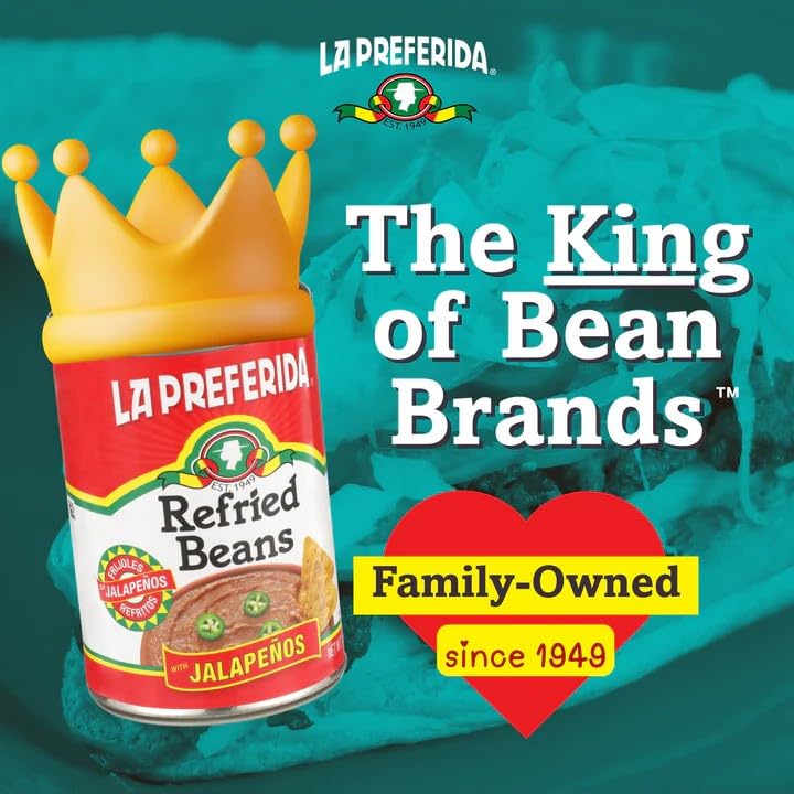 Image of La Preferida Refried Beans with Jalapenos, 16 Oz (Pack of 12)